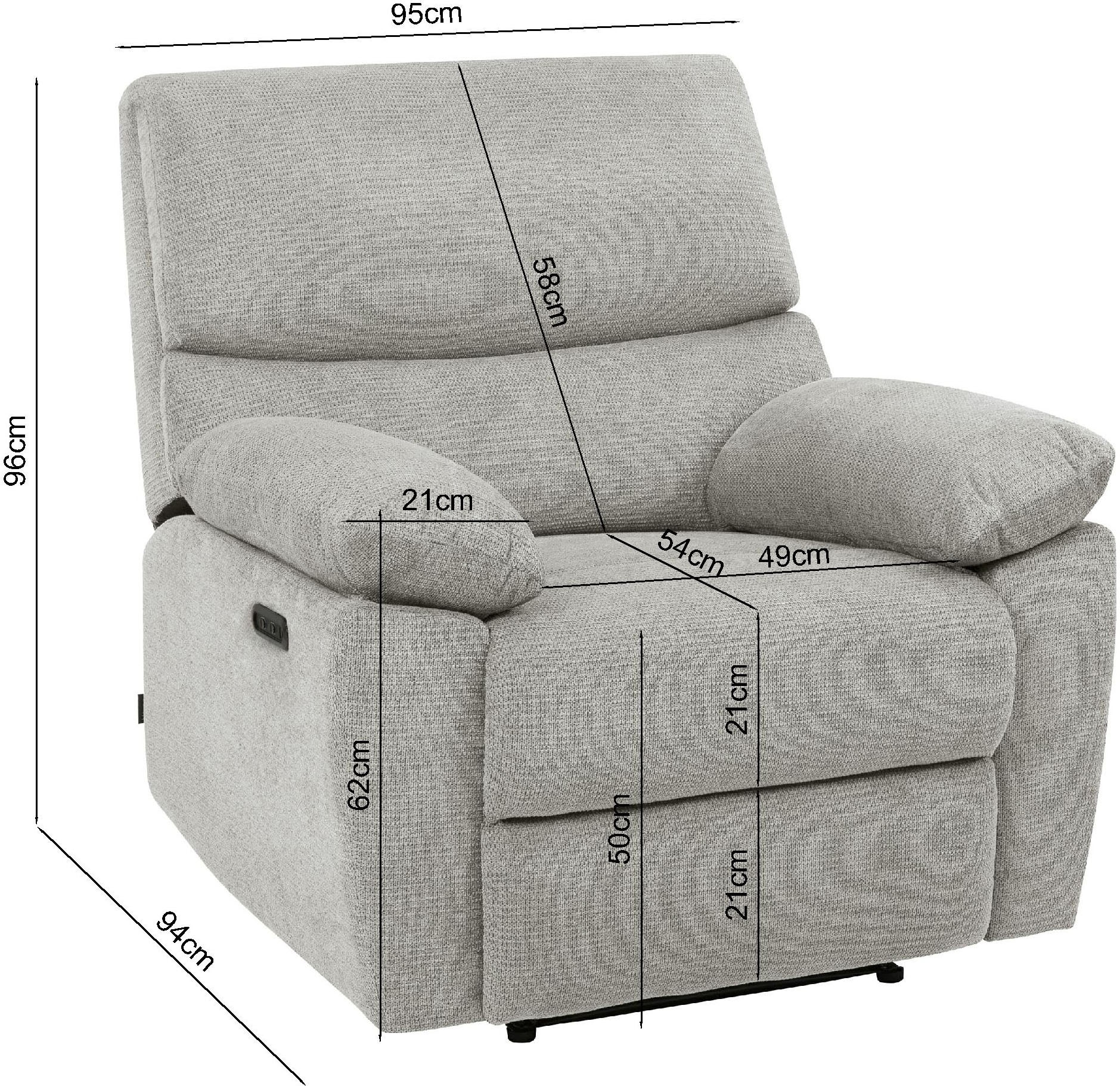 Home affaire Relaxsessel »LANNOY, TV-Sessel, elektr. o. manuelle Relaxfunktion, USB A/C,«, Sessel mit Liegefunktion 105°-150°, Federkernpolsterung