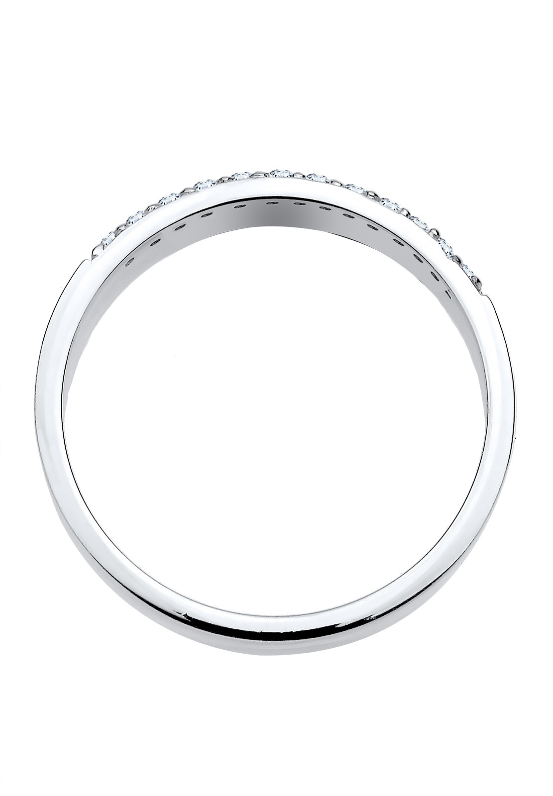 Elli DIAMONDS Verlobungsring »Bandring Basic Diamanten (0.06 ct.) 925 Silber«