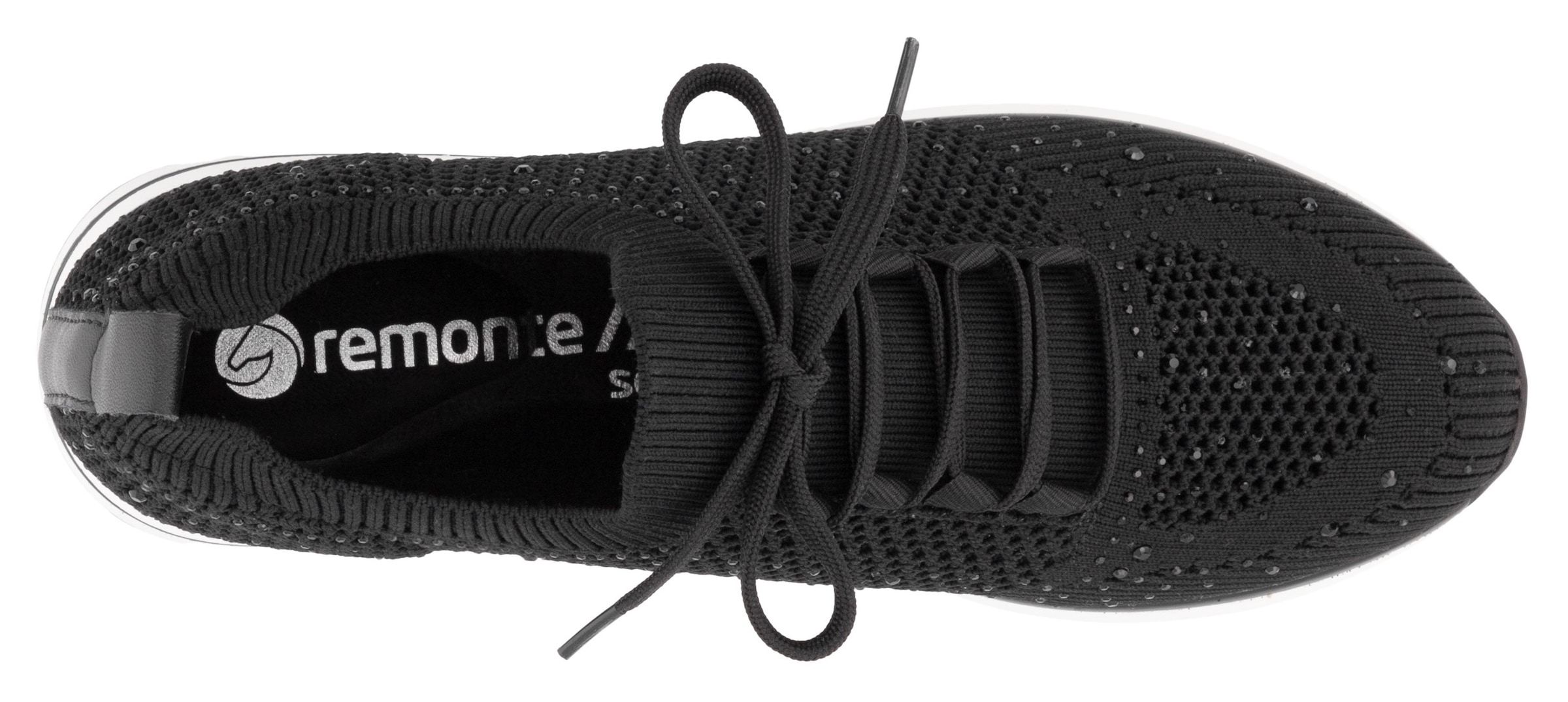 Remonte Slip-On Sneaker, Freizeitschuh, Halbschuh, Slipper mit kleinen Strass-Steinchen
