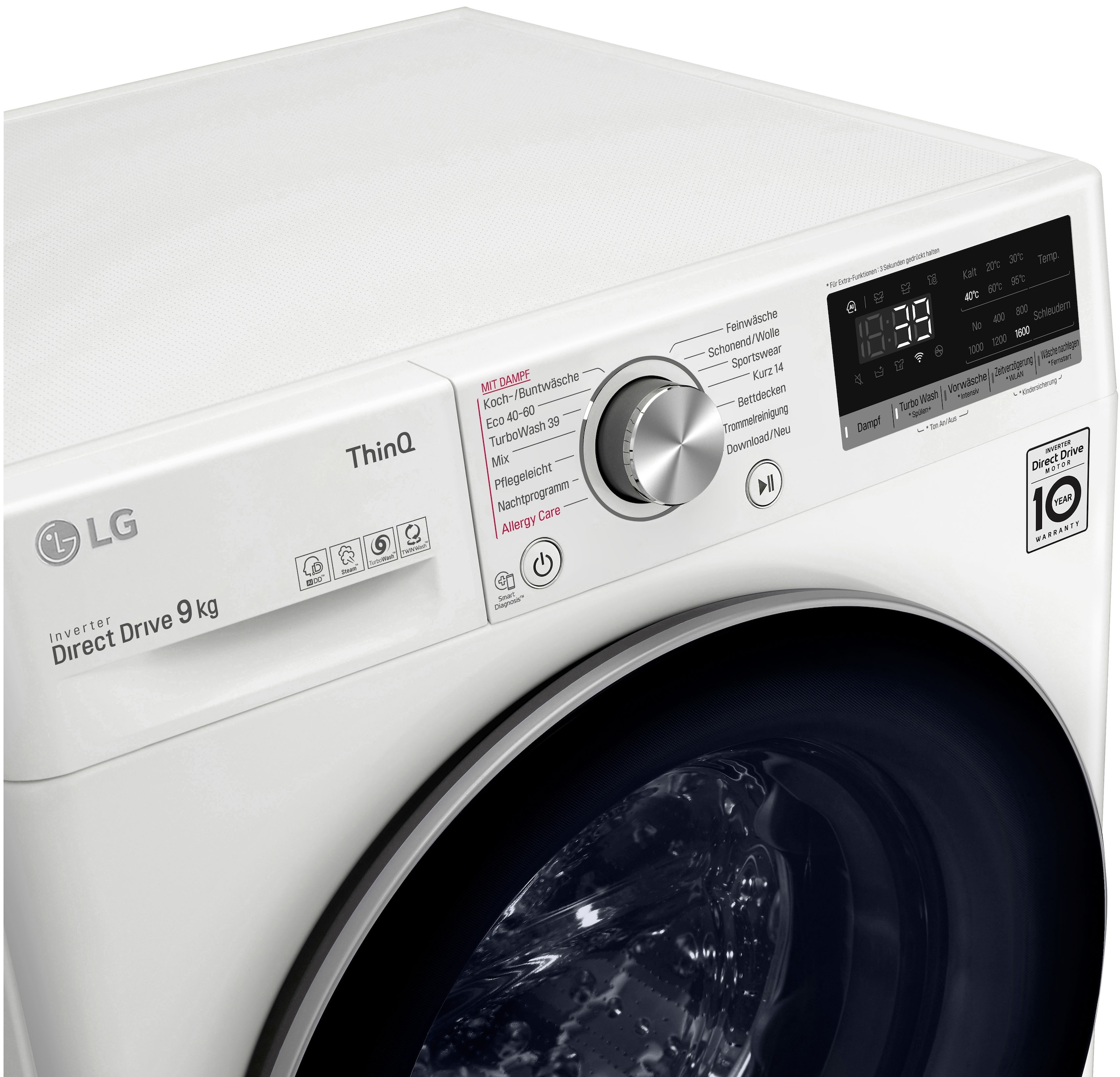 Minuten 9 39 U/min, TurboWash® Waschen LG in Waschmaschine kg, F6WV709P1, nur - 1600 BAUR | »F6WV709P1«,