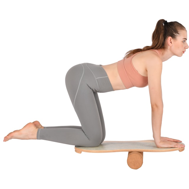 body coach Balanceboard »Woodboard II«, (Set, 2 tlg.), Balancebrett aus  mehrlagigen Ahornholz, Rolle aus Kork auf Raten | BAUR