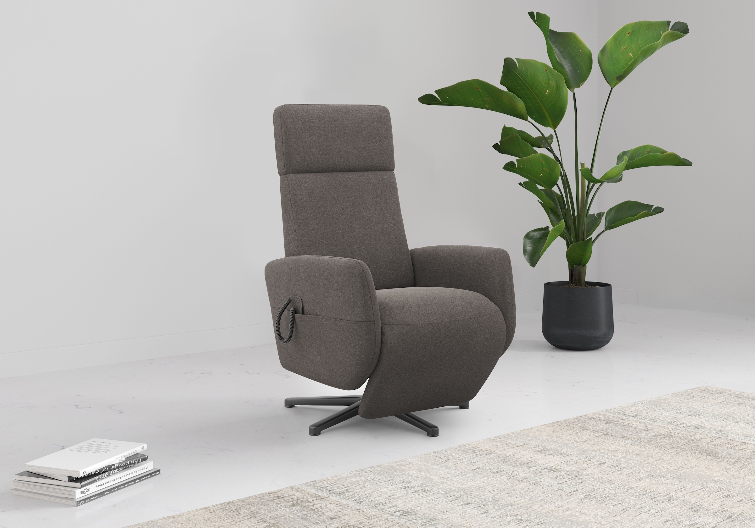 OTTO home TV-Sessel "Rochelle, inkl. Kopfteilverstellung & 360 Drehfunktion" 1 Stk. tlg. wahlweise mit 2 Motoren, Akku & Aufstehhilfe