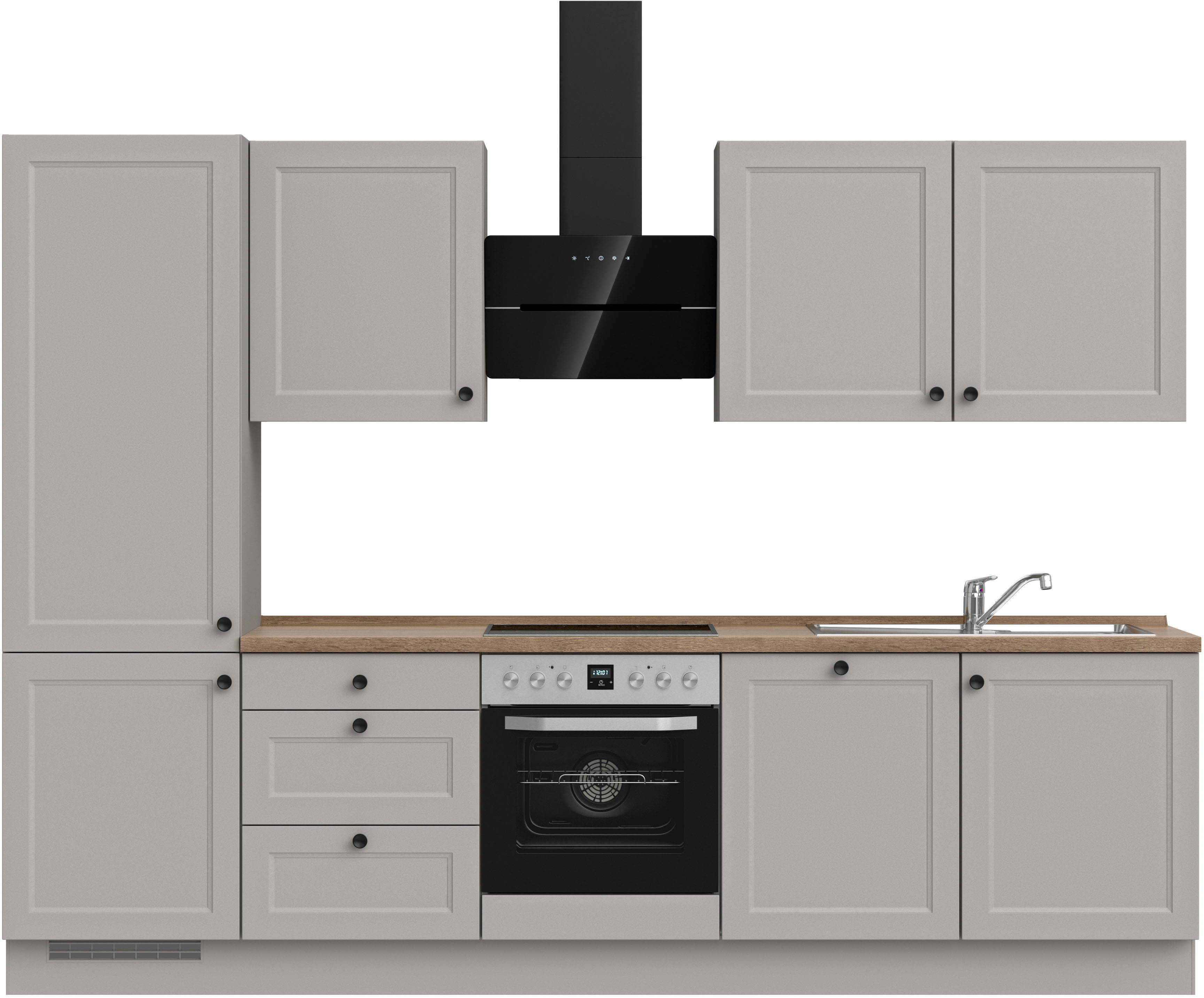 nobilia Küchenzeile ""Cascada II", NEU: individuell anpassbar mit gratis Profi-Beratung" vormontiert, Breite 300 cm, Ausrichtung wählbar, wahlw. mit E-Geräten