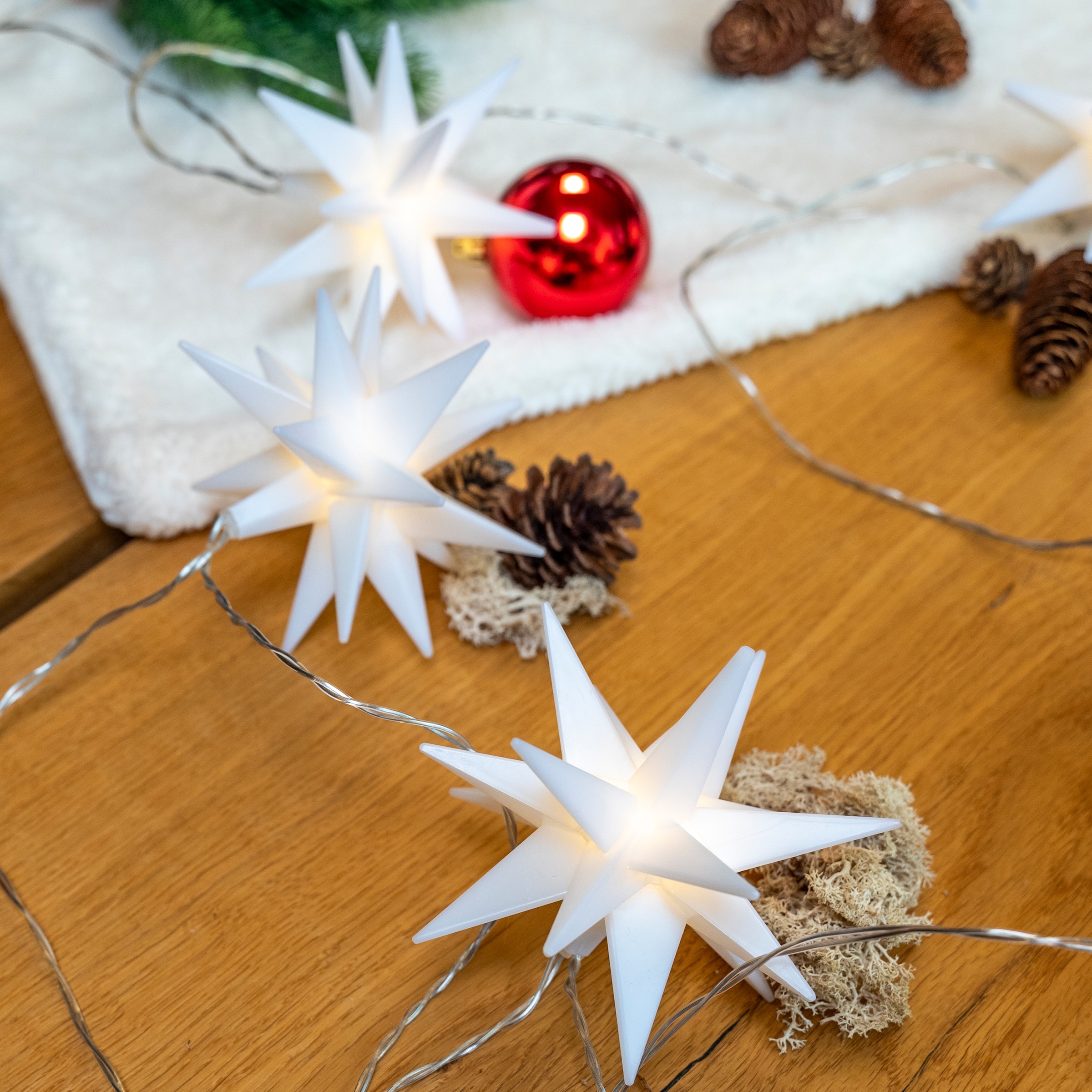 my home LED-Lichterkette »Elvya« 10 Stk.-flammig 3D 10er Sternenlichterkette