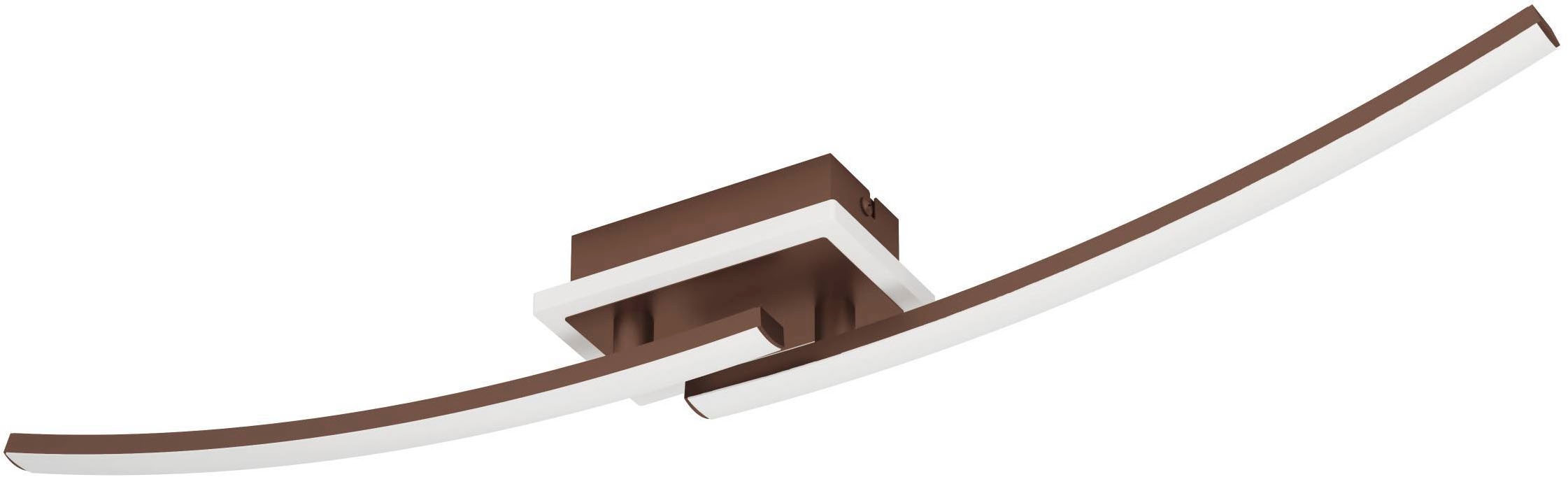 EGLO Deckenleuchte "Lungolago Deckenlampe, Bürolampe Decke, Metall und Kunststoff, Lampe", 1, H: 6cm, 1 Stk., braun, Wohnzimmer, Leuchten,