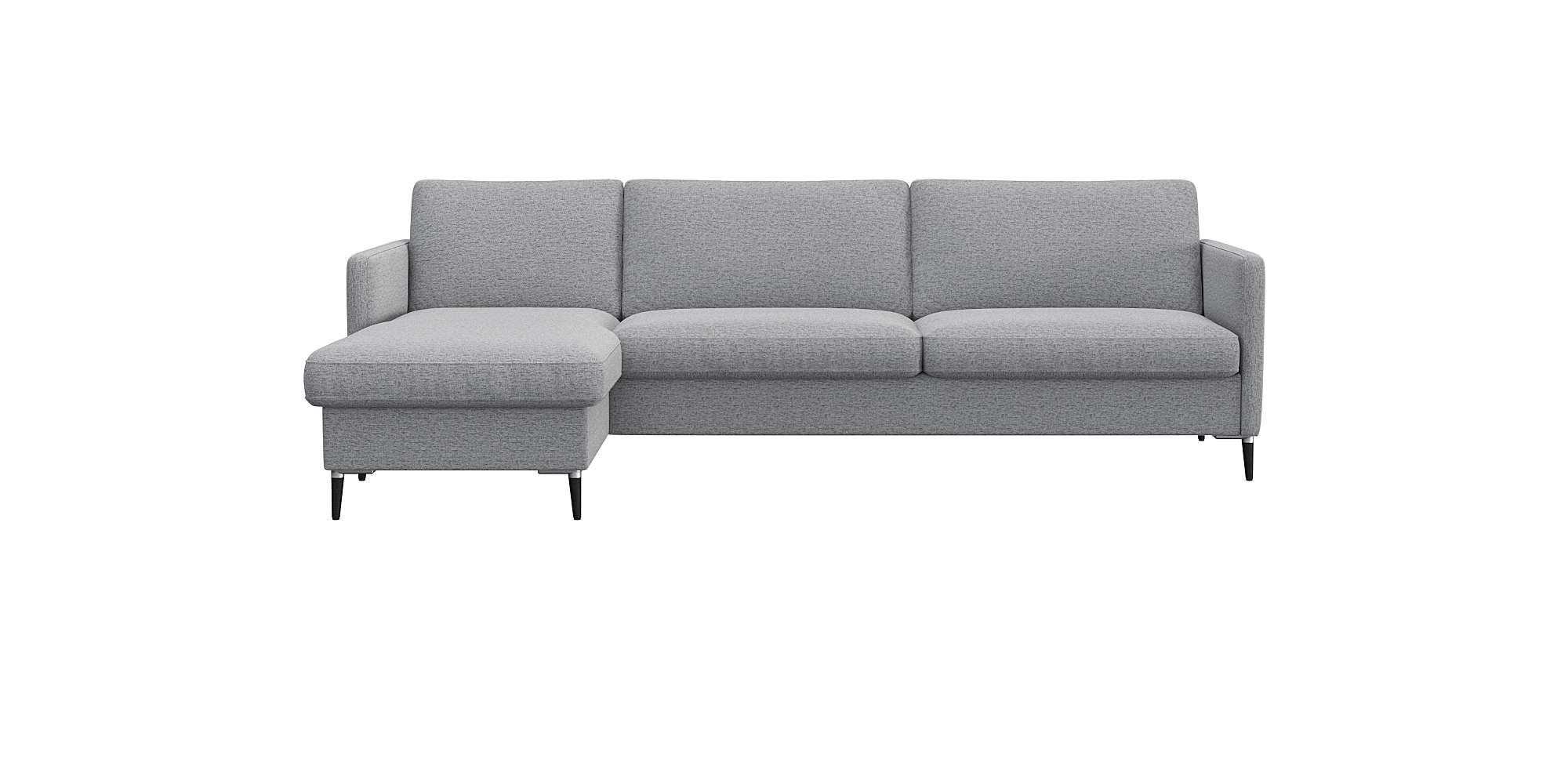 FLEXLUX Ecksofa "Fiore, L-Form" schmale Armlehnen, Kaltschaum, Füße Alu+schwarz