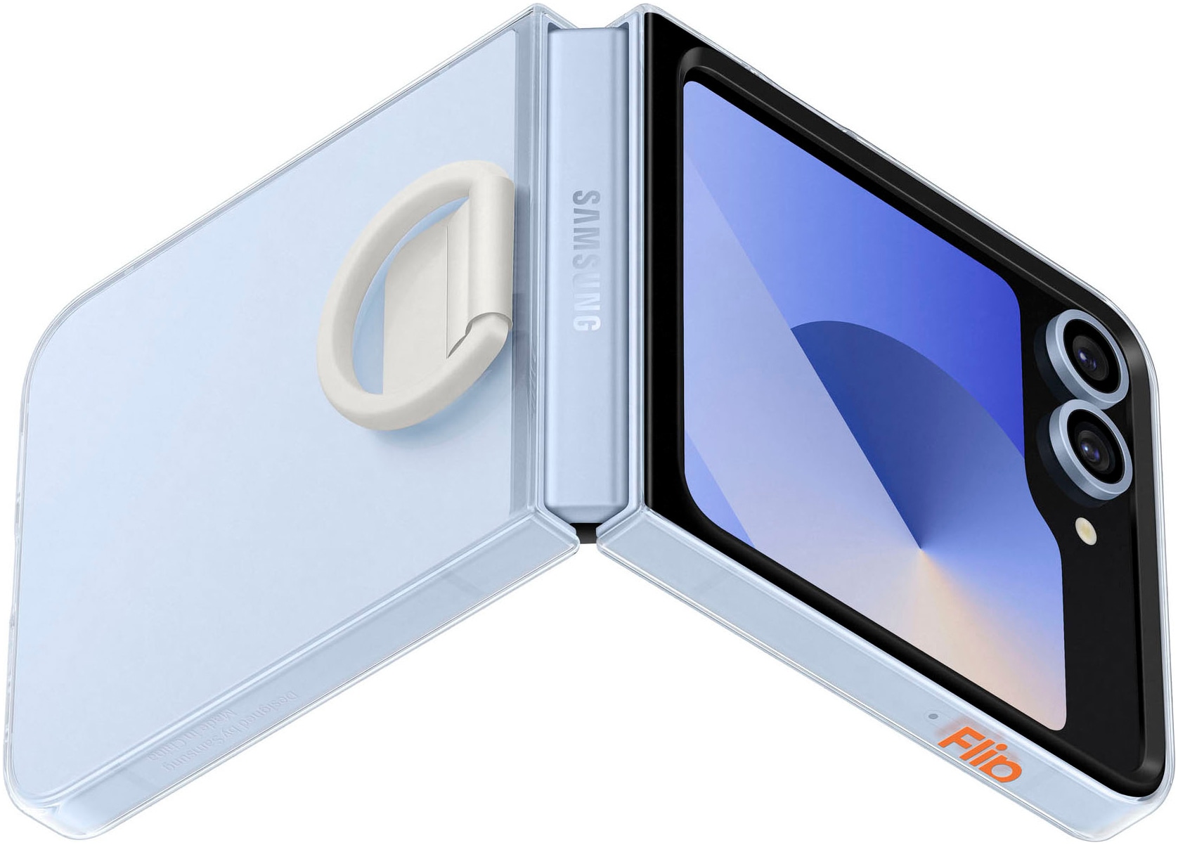 Samsung Backcover »Clear Case with Ring für Galaxy Flip6«, Backcover, Schutzhülle, Handyschutzhülle, Case, Schutzcase, stoßfest