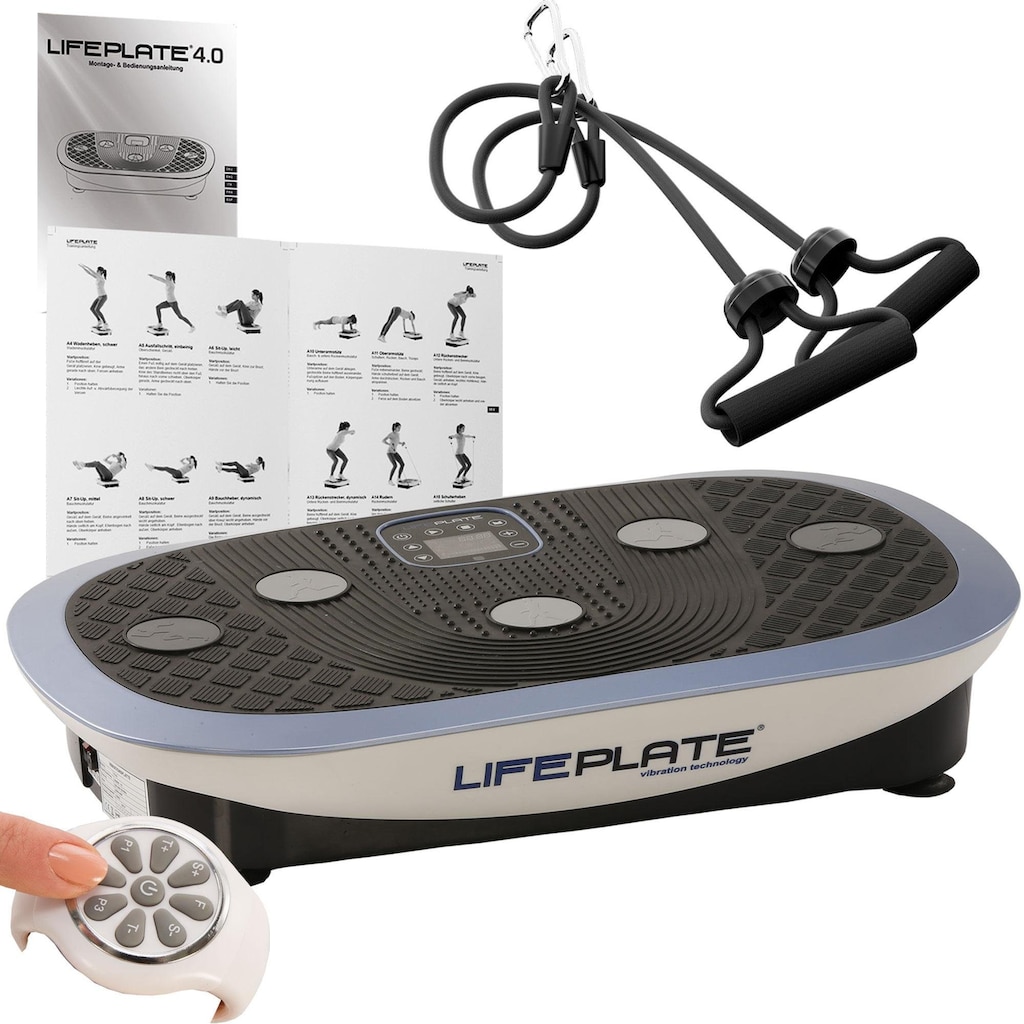 MAXXUS Vibrationsplatte »Lifeplate 4.0«, (Set, 3 tlg., mit Trainingsbändern-mit Trainingsplan-mit Unterlegmatte)