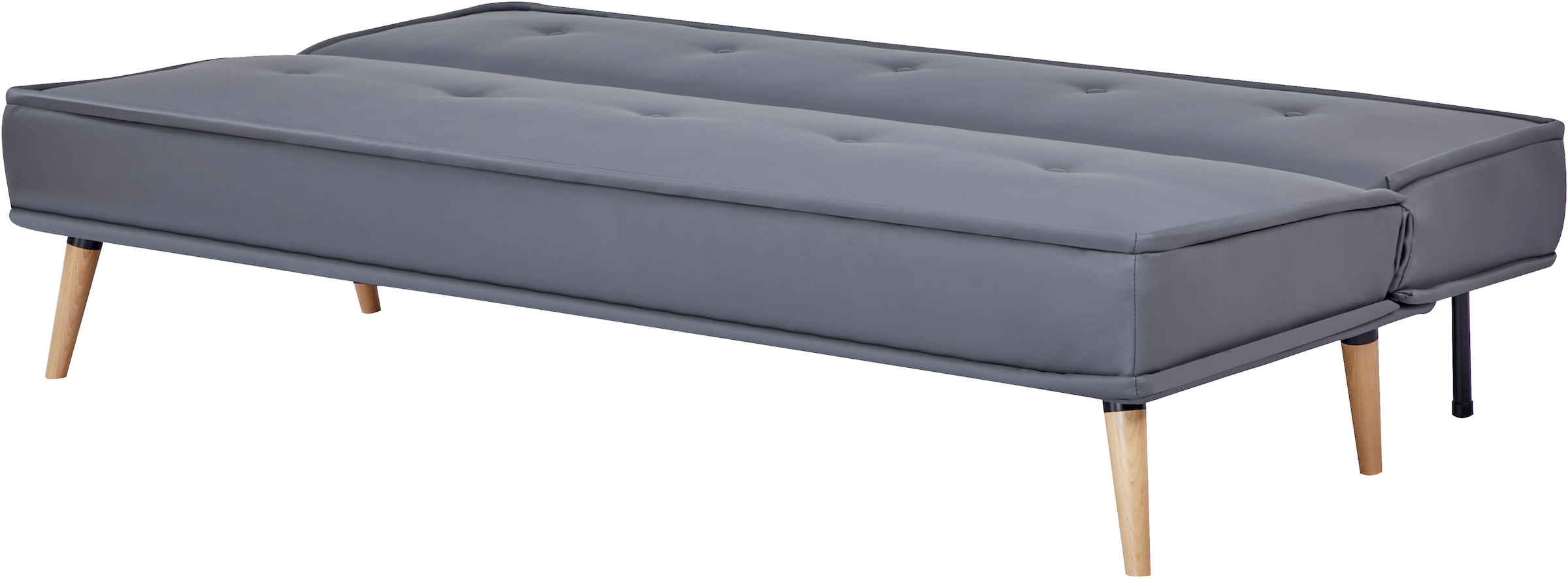 INOSIGN Schlafsofa »ARBON,183cm, klappbarer 3-Sitzer mit verstellbarer Rückenlehne und«, Bettfunktion, Webstoff und Kunstleder