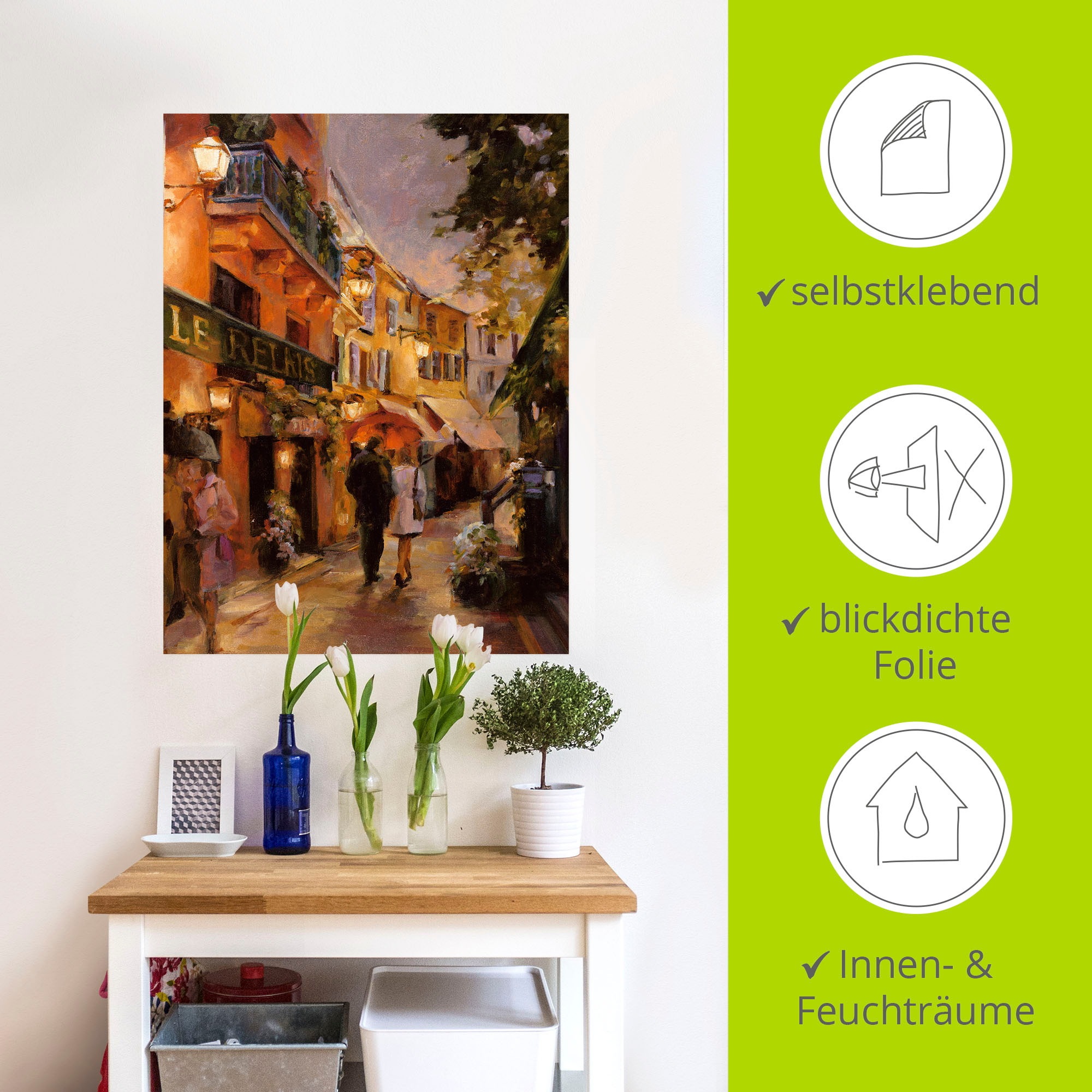 Artland Wandbild »Abend in Paris I«, Frankreich, (1 St.), als Leinwandbild, Poster, Wandaufkleber in verschied. Größen