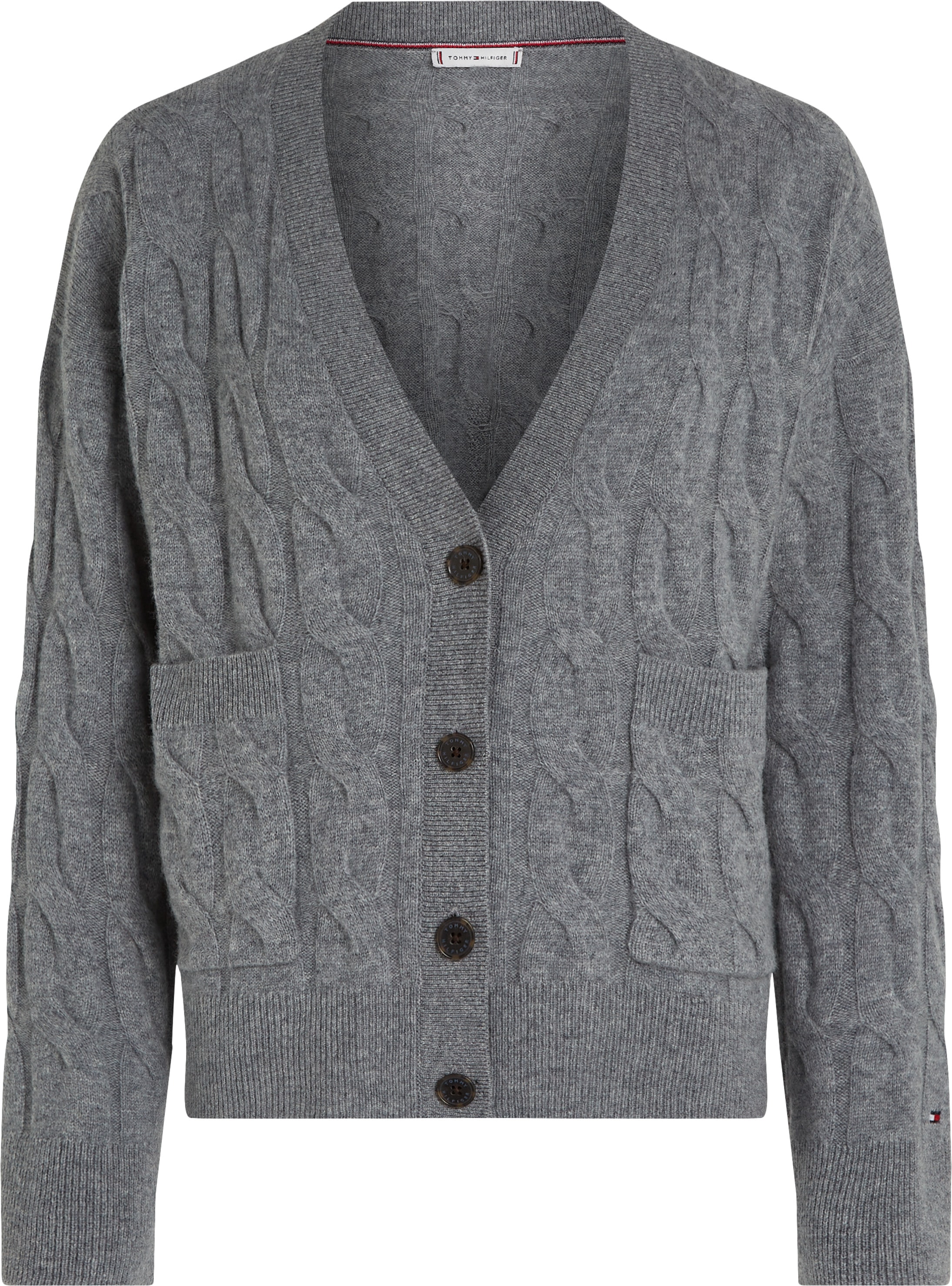 Tommy Hilfiger Strickjacke "SOFT WOOL CABLE CARDIGAN", mit Zopfmuster, aus günstig online kaufen