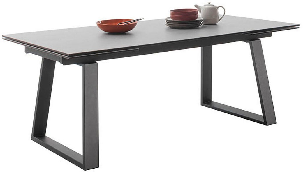 MCA furniture Esstisch »NARBONNE Kufentisch 200-300 cm«, (Einzelstück), Keramik,Metall,Stirnauszug,ausziehbar,Tischplatte 13 mm,10-12 Personen