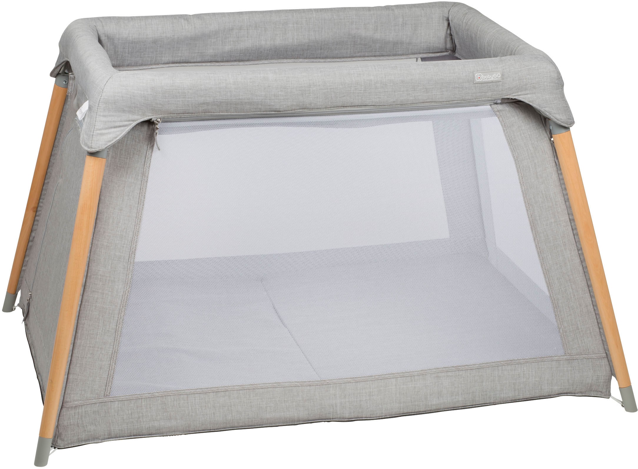 BabyGo Baby-Reisebett »Groovy, grau melange«, mit Seiteneingang