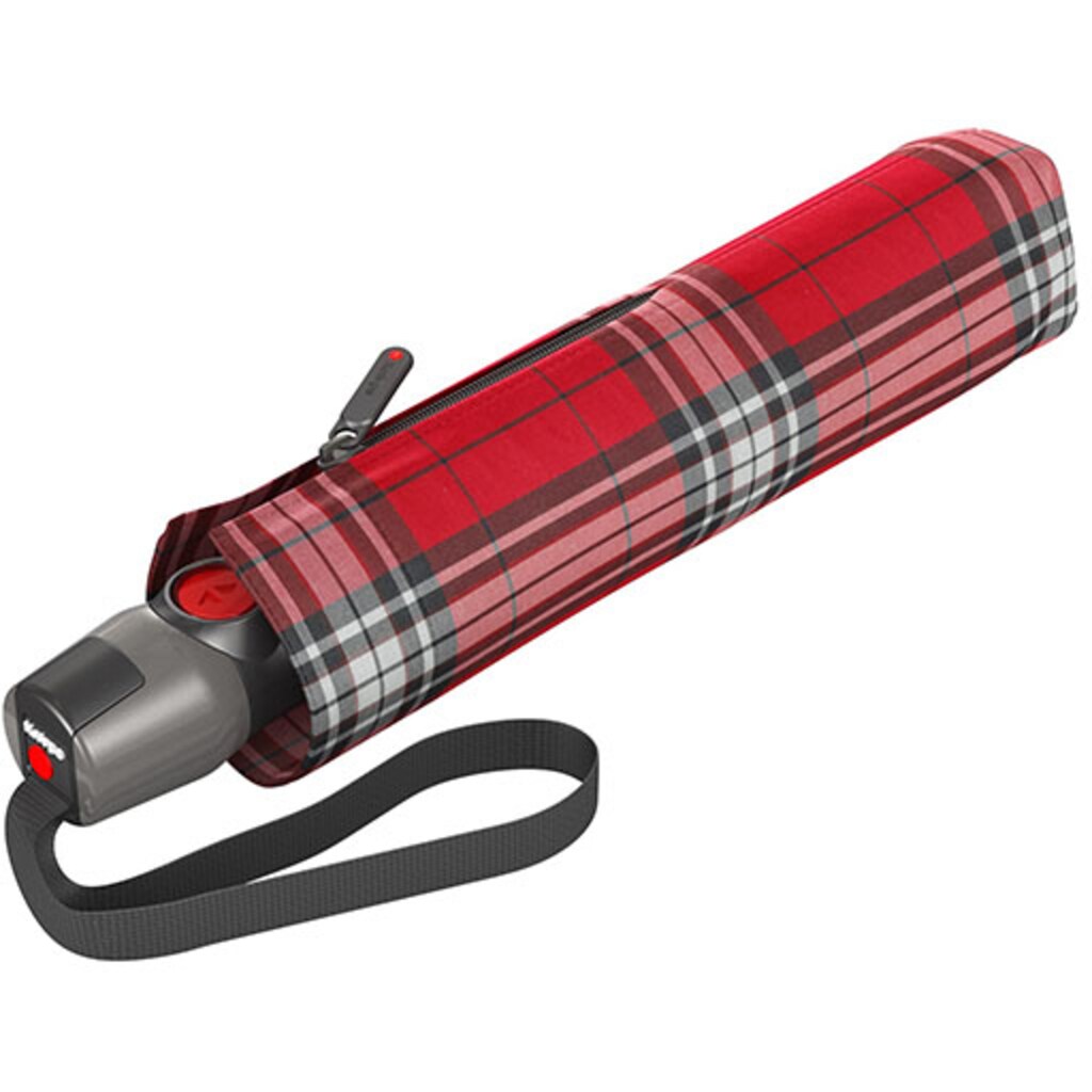 Knirps® Taschenregenschirm »T.200 Medium Duomatic, Check Red & Navy«