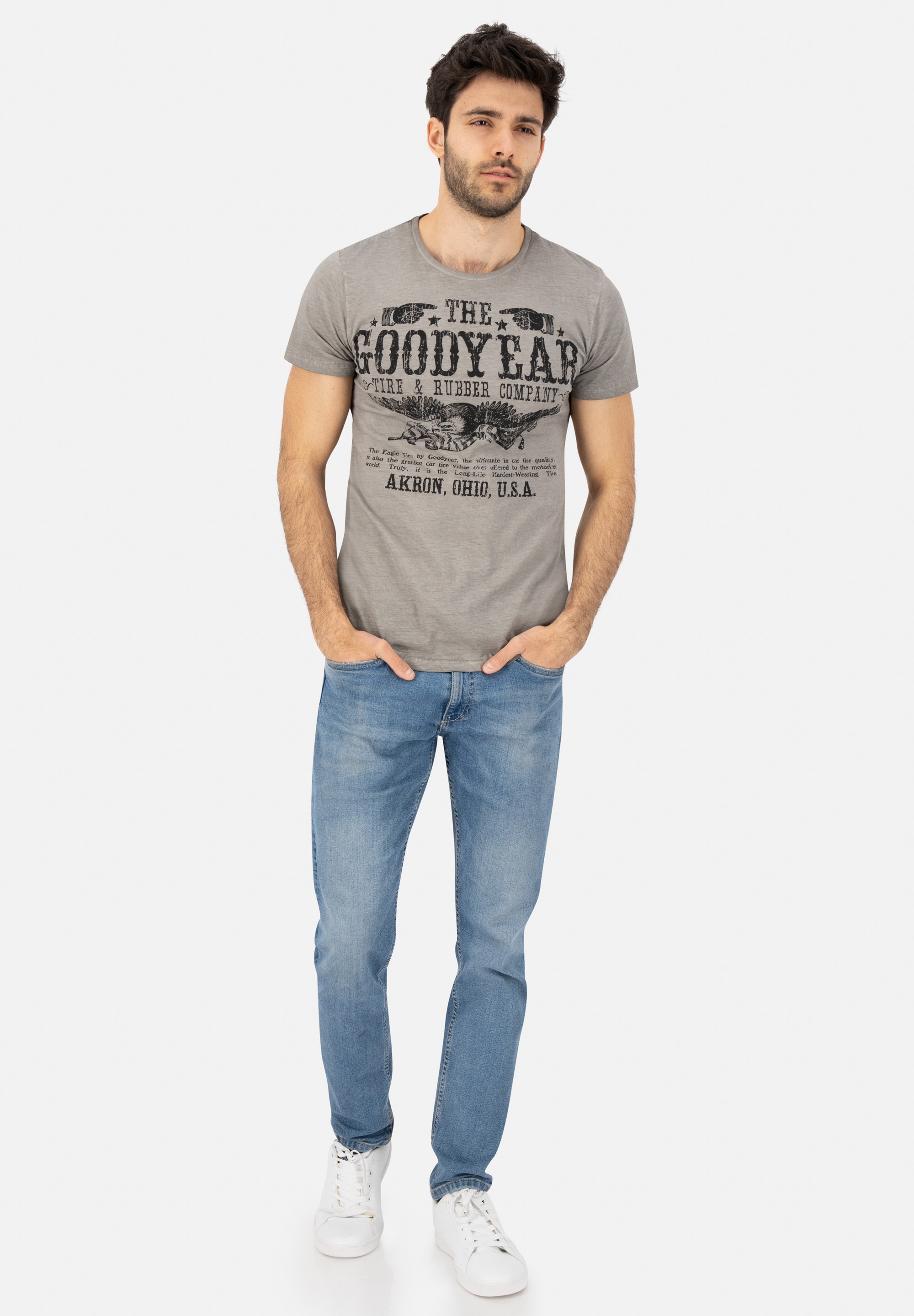 Goodyear T-Shirt, mit coolem Frontprint