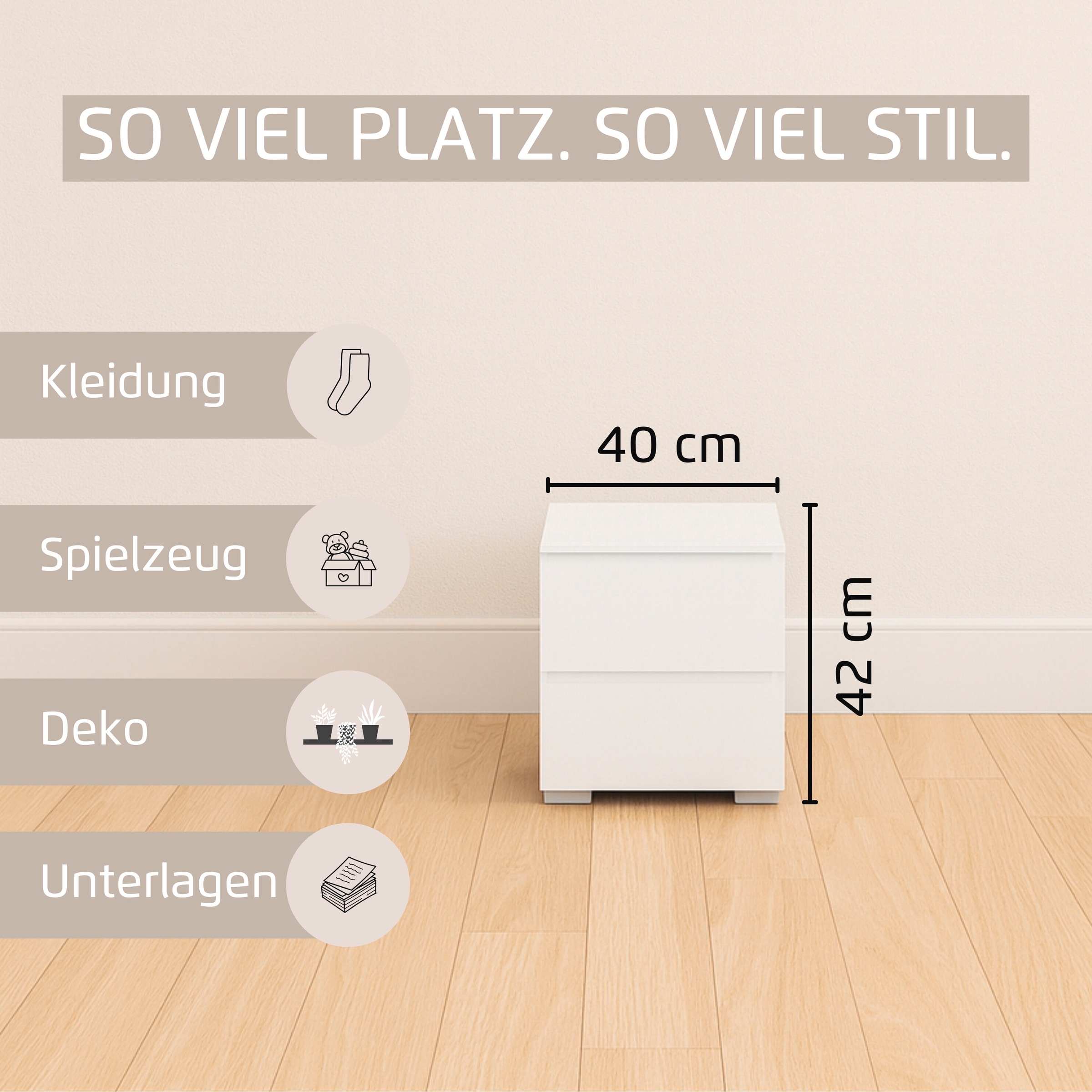 rauch Nachtkommode »Joel« Breite 40 cm,  zwei praktische und geräumige Schubladen MADE IN GERMANY