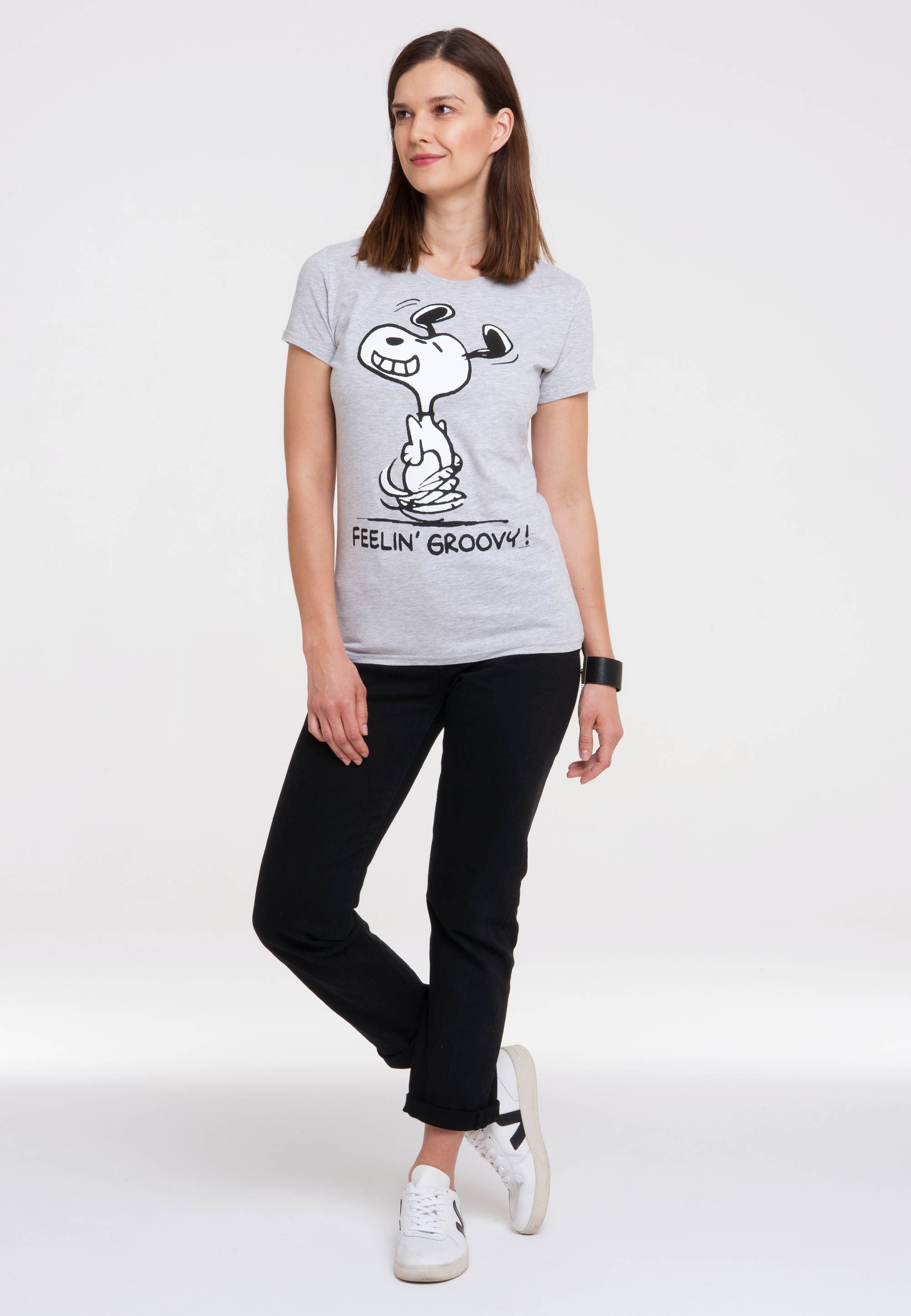LOGOSHIRT T-Shirt »Snoopy – Feelin Groovy!«, mit lizenziertem Originaldesign