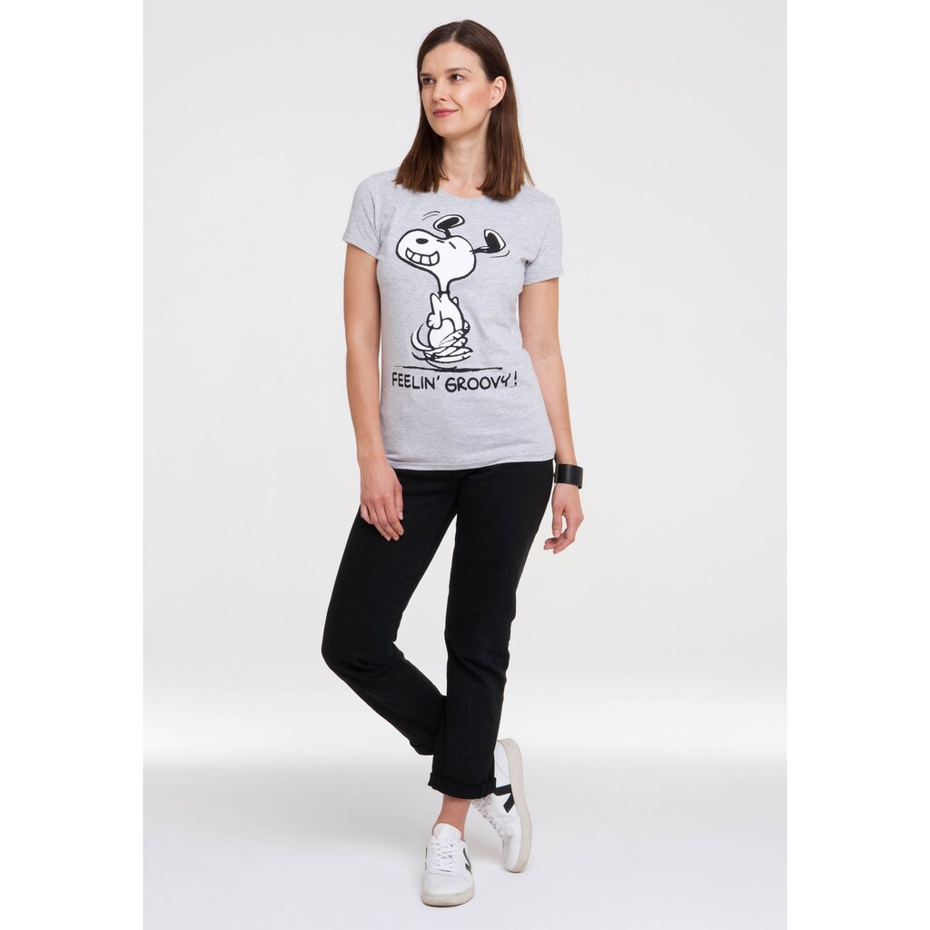 LOGOSHIRT T-Shirt »Snoopy – Feelin Groovy!«