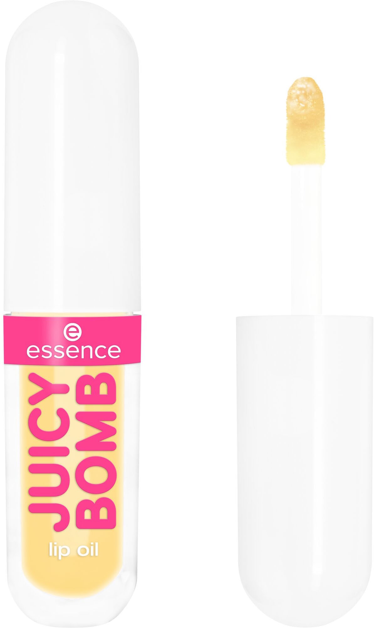 ESSENCE Damen Lipgloss "JUICY BOMB PARTY lip oil"adorable apple, Lippen-Kosmetika, Pflegende Ölformel, nicht-klebendes, glänzendes Finish, Apfelduft.
