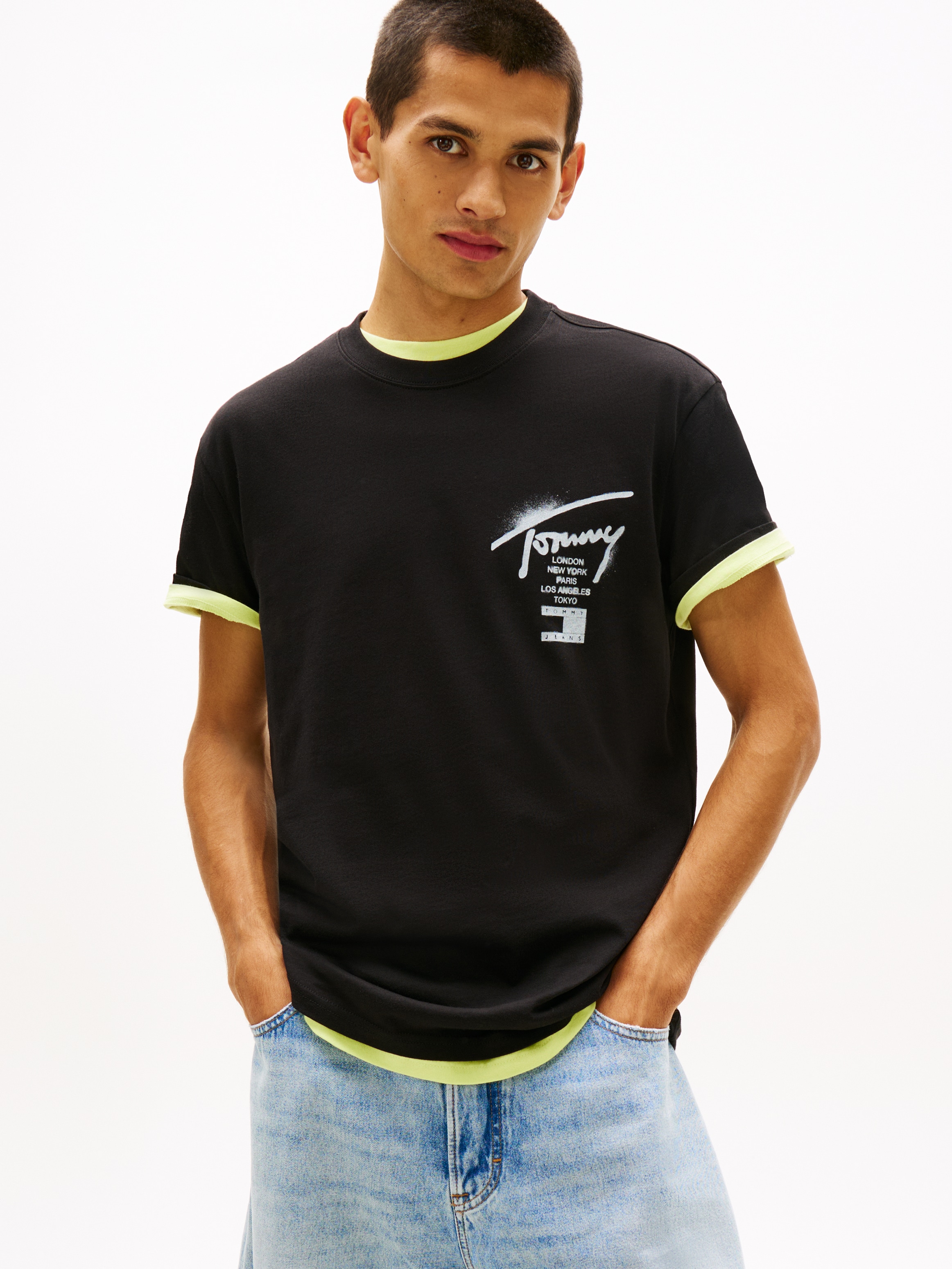 Tommy Jeans T-Shirt "TJM REGULAR CITY SIGN" Regular fit mit Markenprint