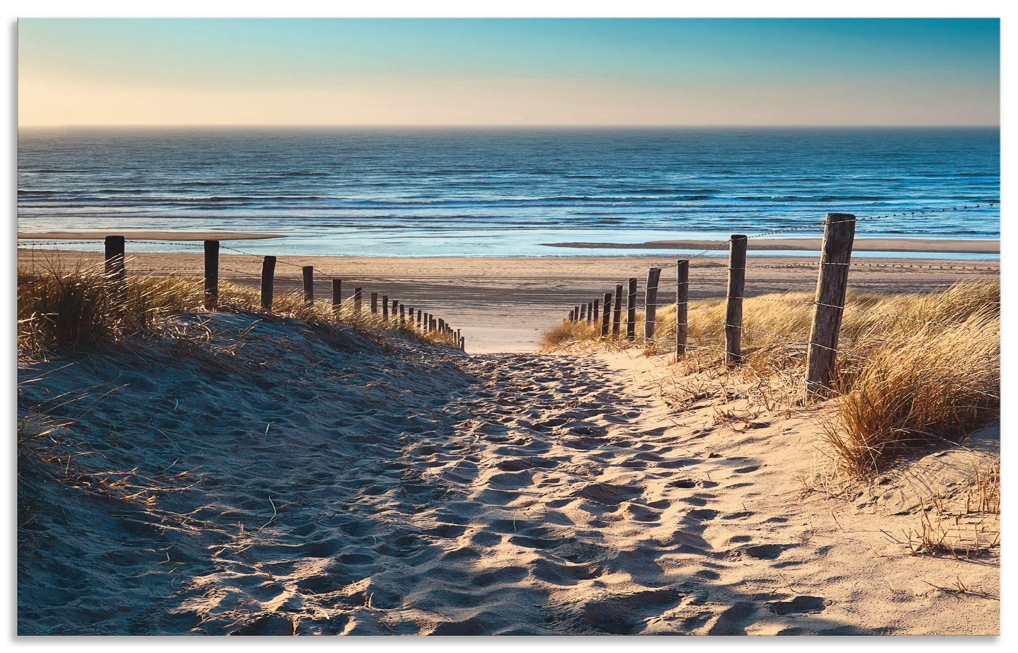 Artland Küchenrückwand "Weg zum Nordseestrand Sonnenuntergang" Alu Spritzsc günstig online kaufen