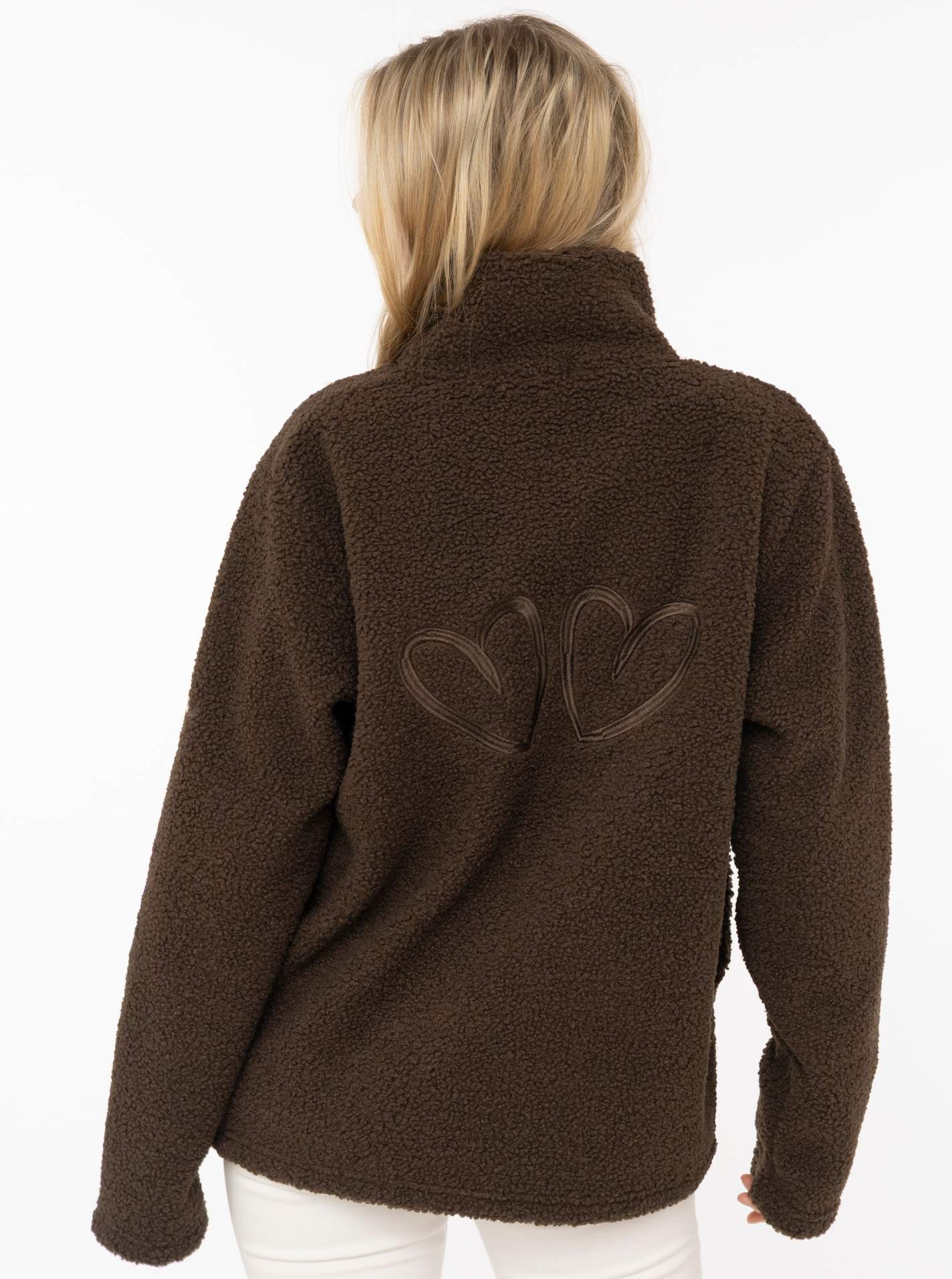 Zwillingsherz Sweatjacke »"Zip Jacke Stick"« Stehkragen, aufgesetzte Taschen, Herzen hinten und vorne