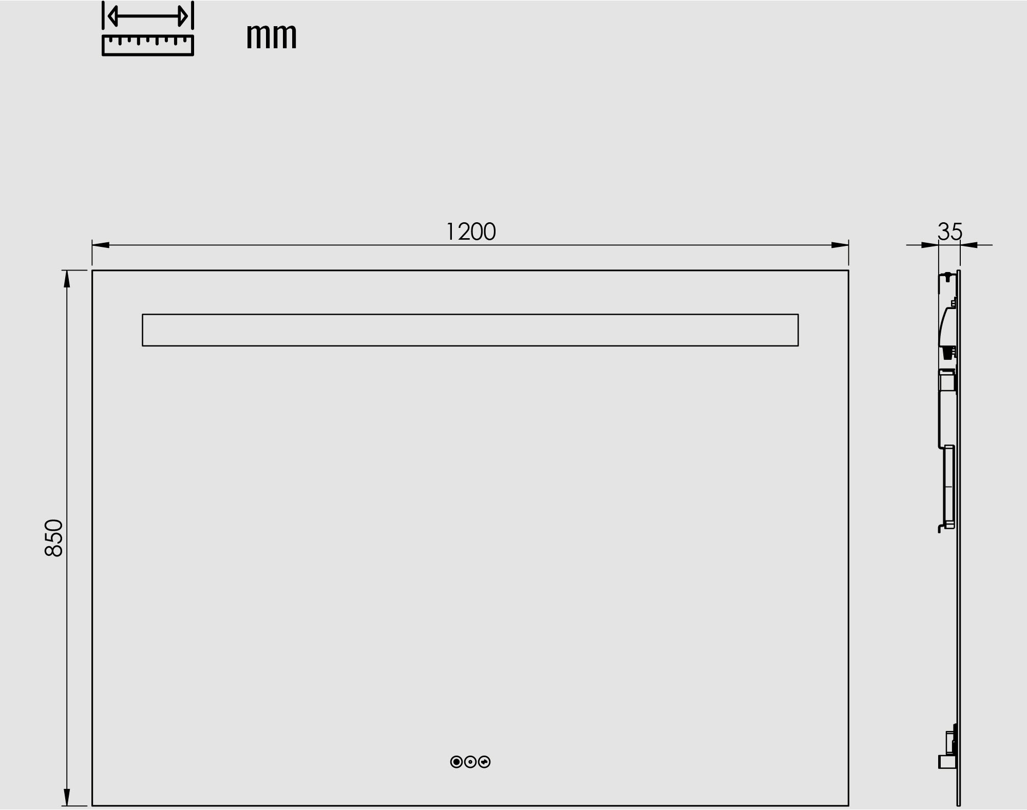 Loevschall Badspiegel »Lökken Quadratisch, Badzimmerspiegel mit LED Beleuchtung, Lichtspiegel«, Touchpanel für Lichtsteuerung, Verstellbarer Spiegel, Dänisches Design