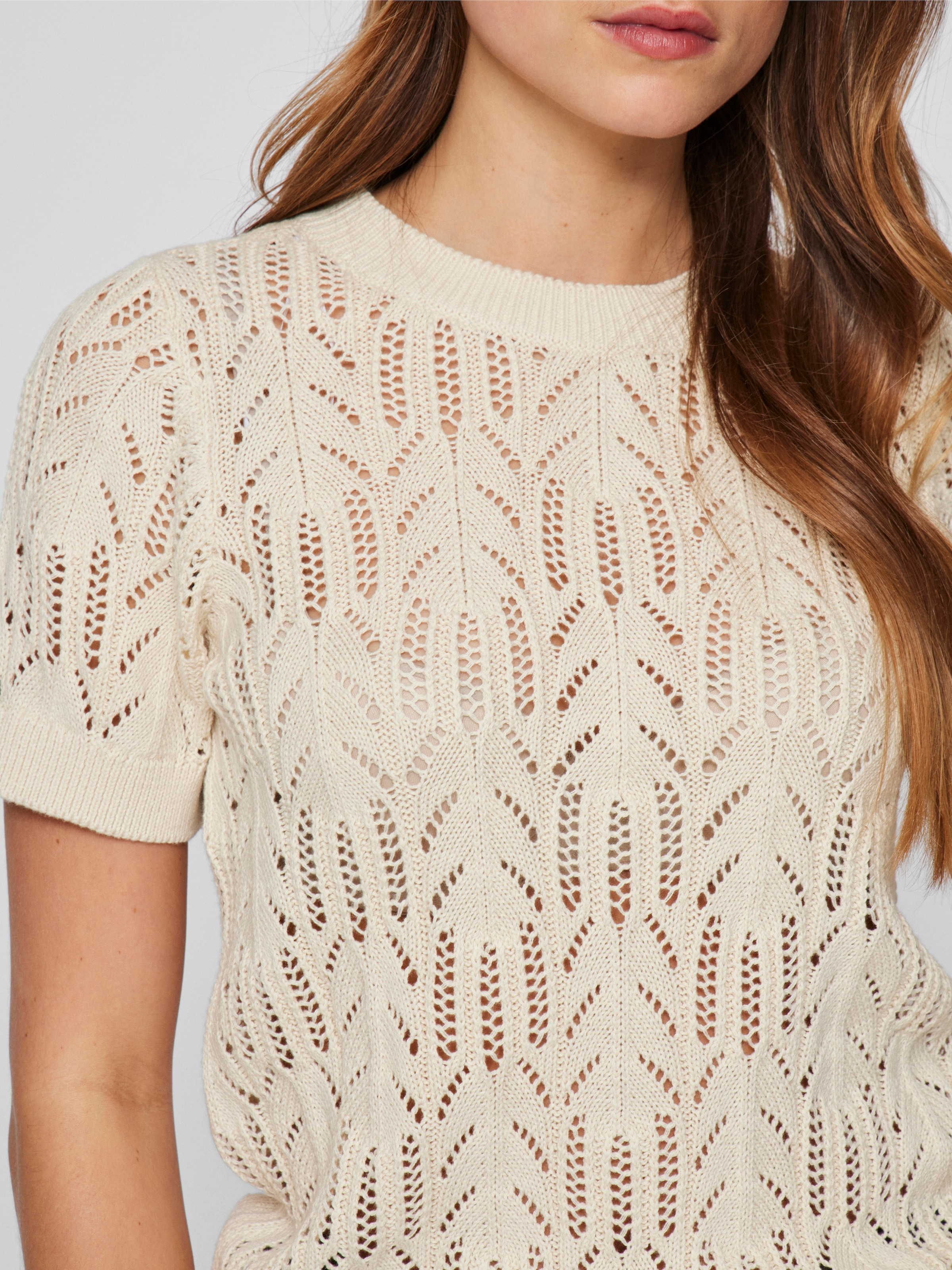 Vila Kurzarmpullover »VICOTTI S/S O-NECK KNIT TOP - NOOS«