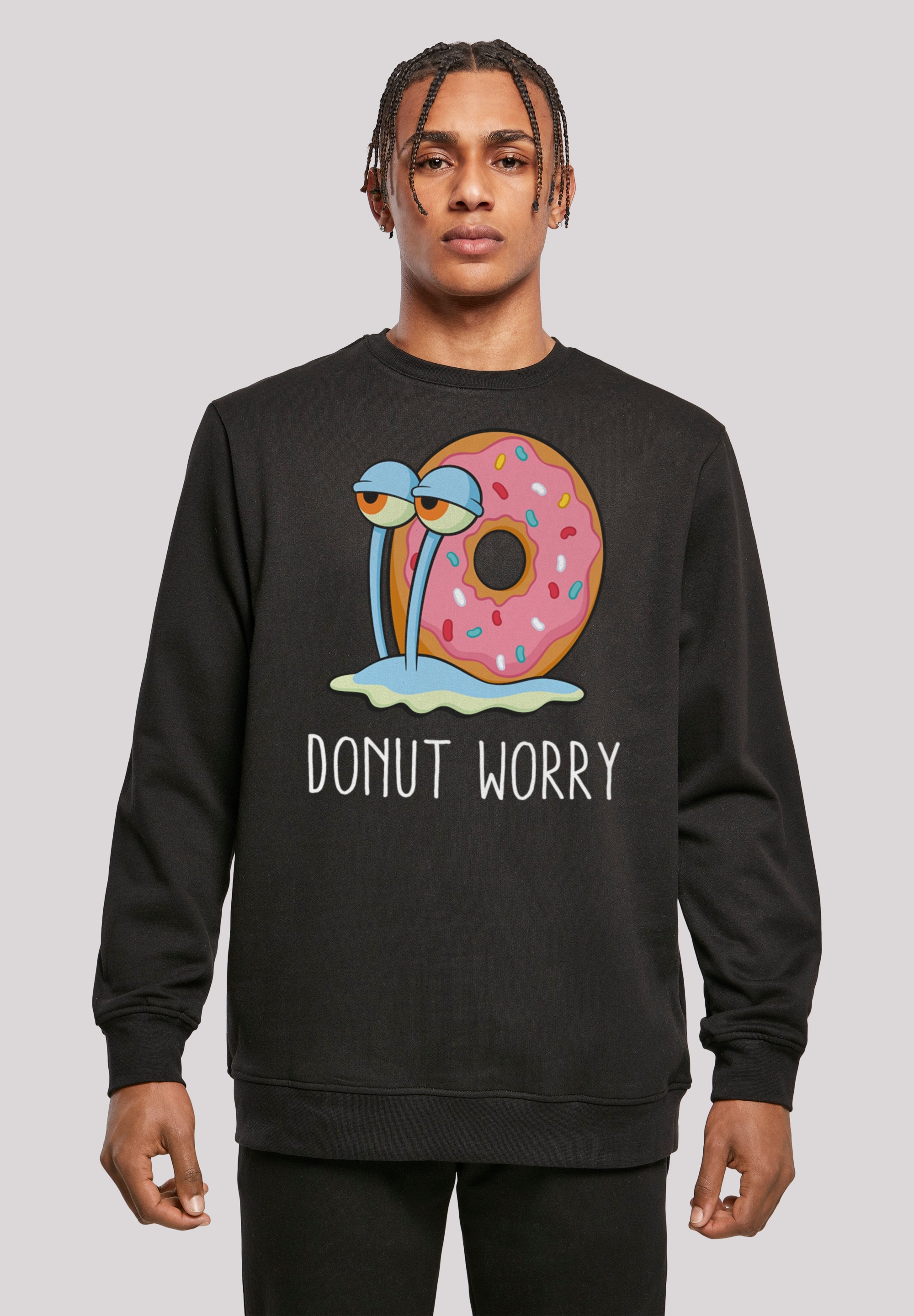 F4NT4STIC Sweatshirt "Spongebob Schwammkopf Donut Worry Garry Schnecke", Print