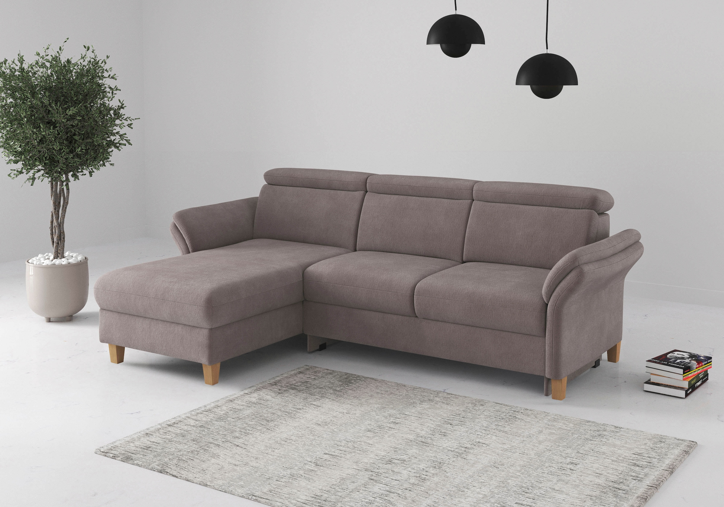 OTTO home Ecksofa "Glendale, L-Form" inkl. Kopfteilverstellung, wahlweise mit Vorziehsitz und Bettkasten