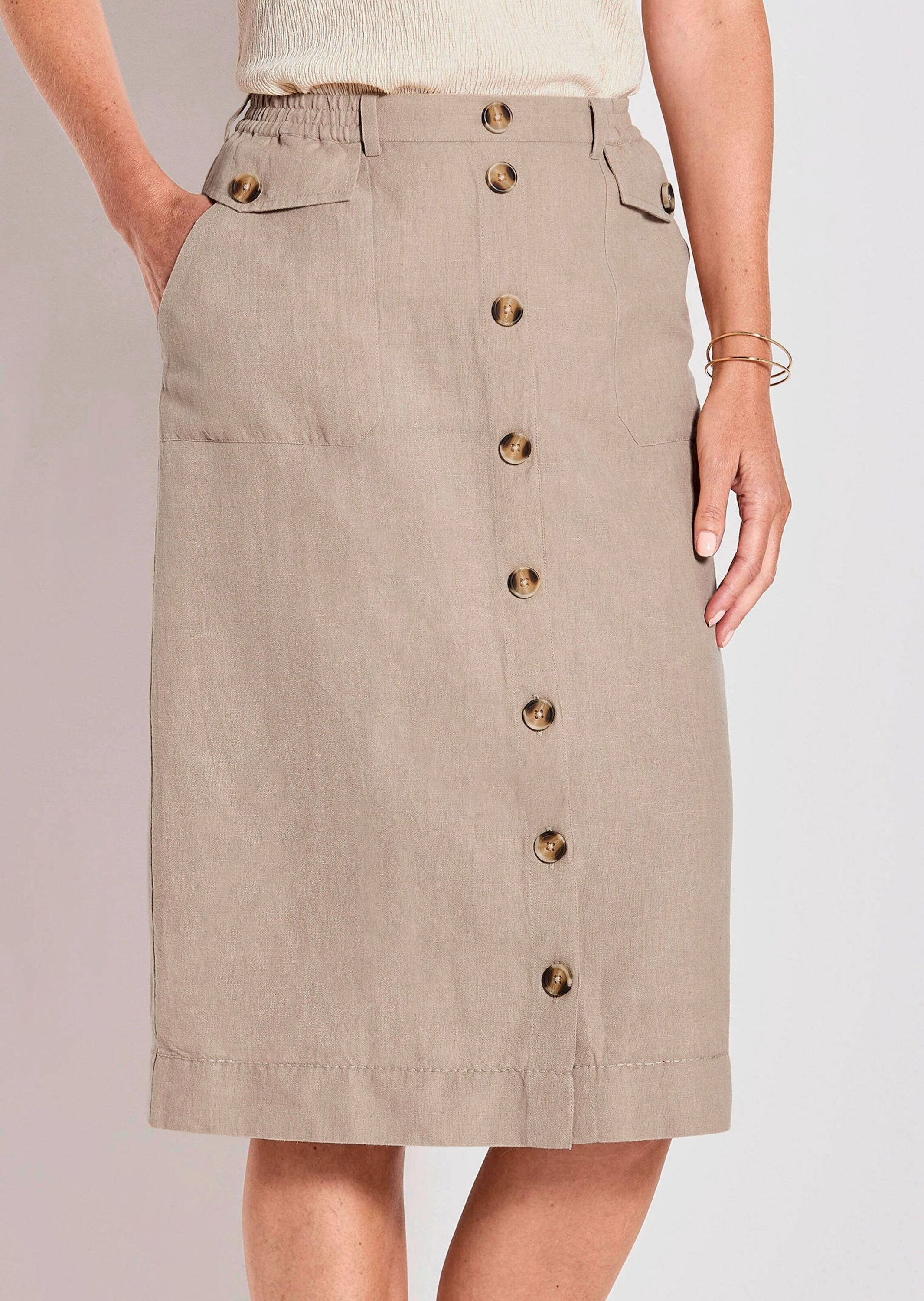 Goldner Brown Women's Cargo Skirt Beige Size 50 3
