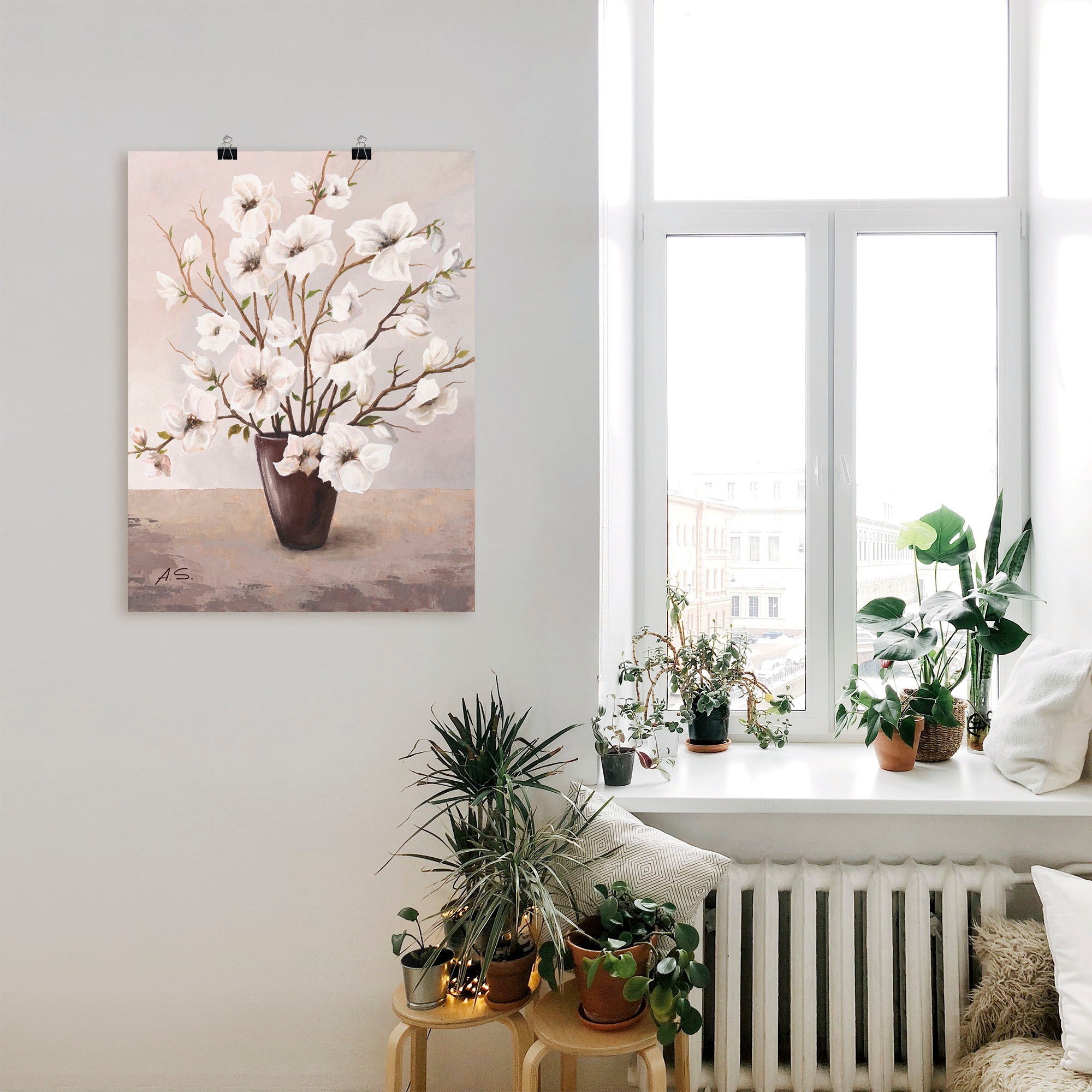 ARTland Magnolien Wall Art Gray 45x60cm 2