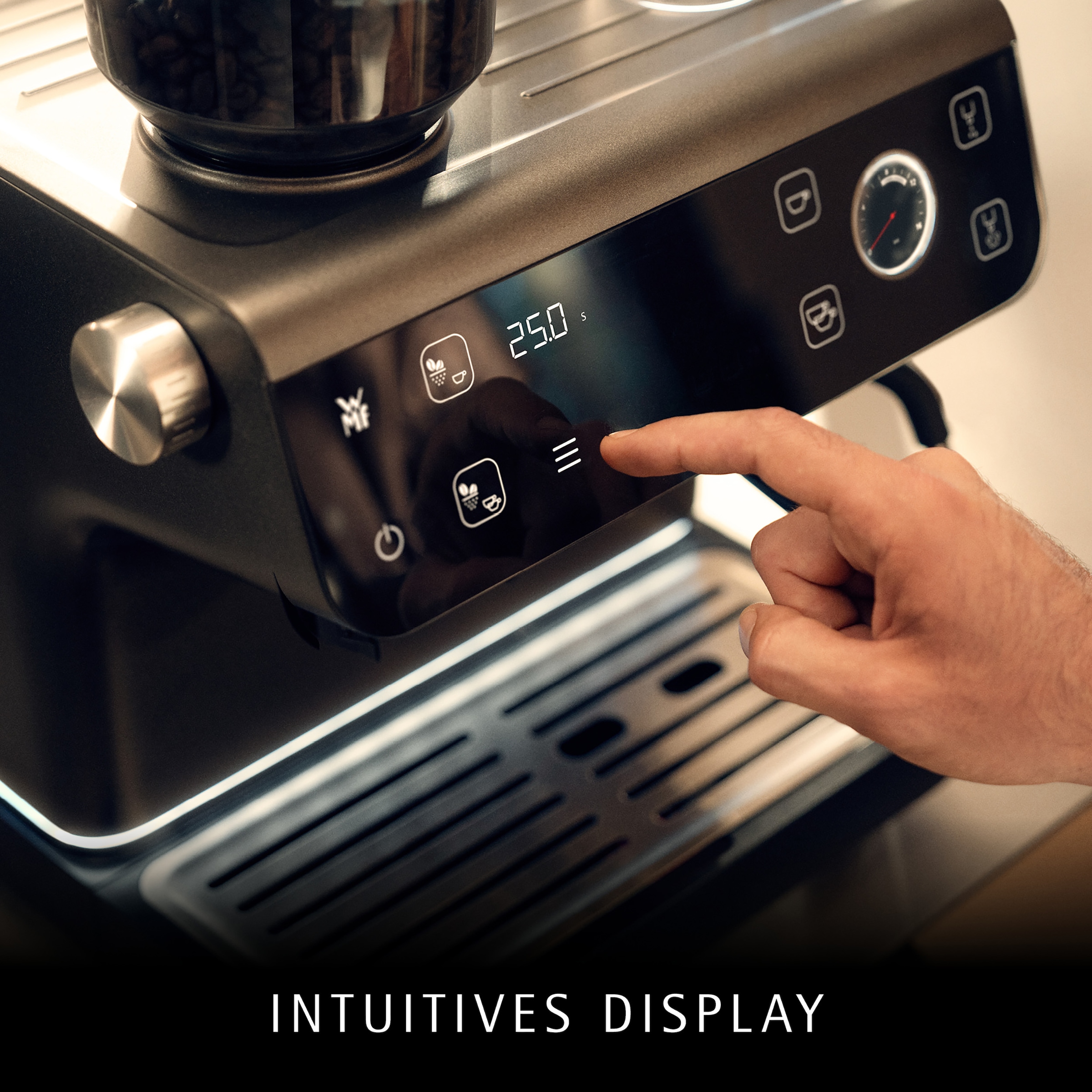 WMF Espressomaschine »Espresso Pro« Mahlwerk mit 60 Mahlgraden, WMF Doppel-Thermoblock Technologie