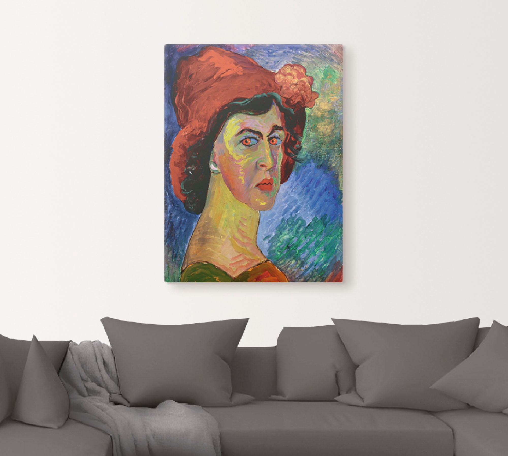 Artland Leinwandbild »Selbstbildnis I. um 1908.«, Frau, (1 St.), auf Keilrahmen gespannt