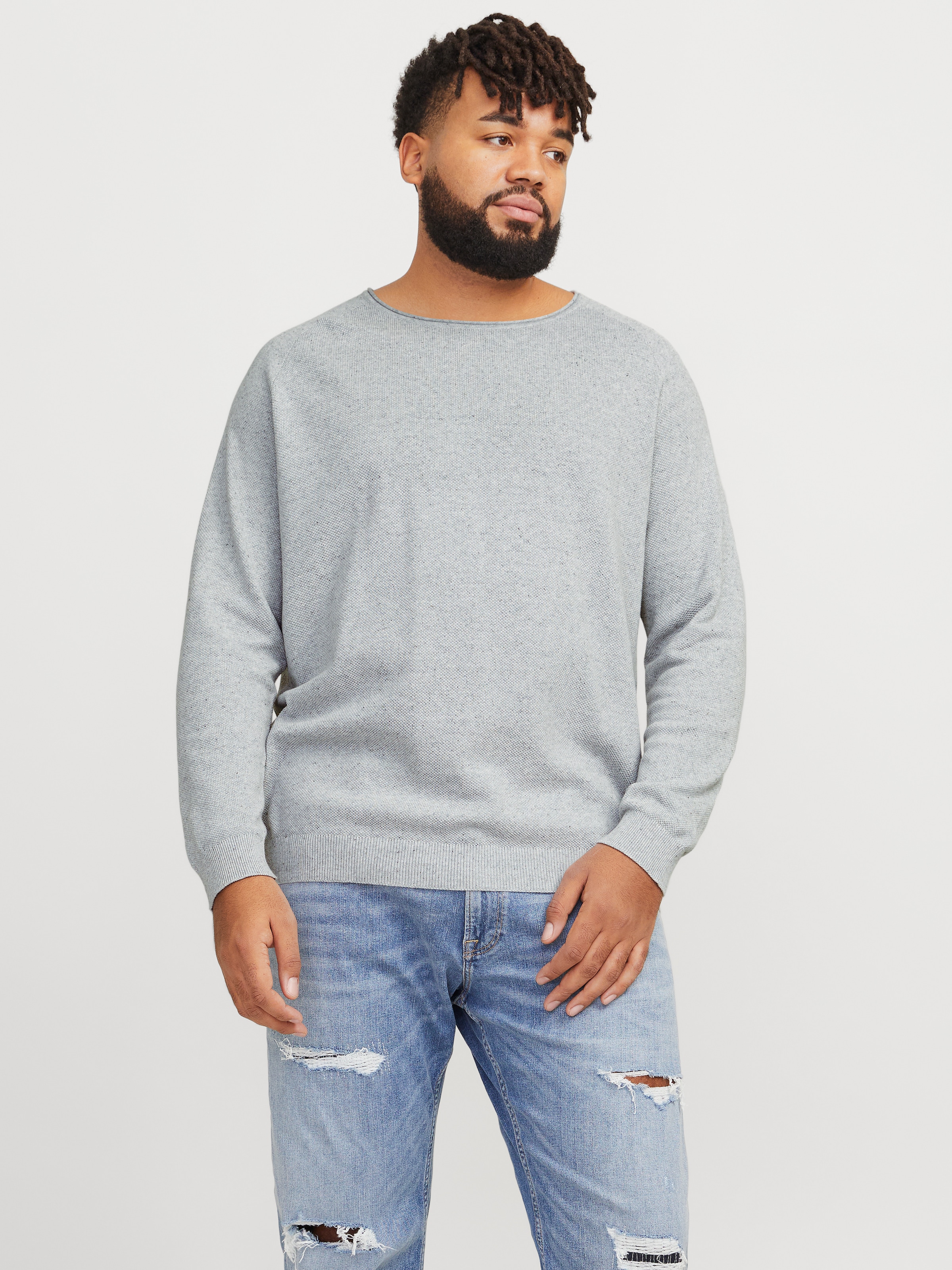 Jack & Jones PlusSize Rundhalspullover »JJEHILL KNIT CREW NECK NOOS PLS«, mit Rundhalsausschnitt