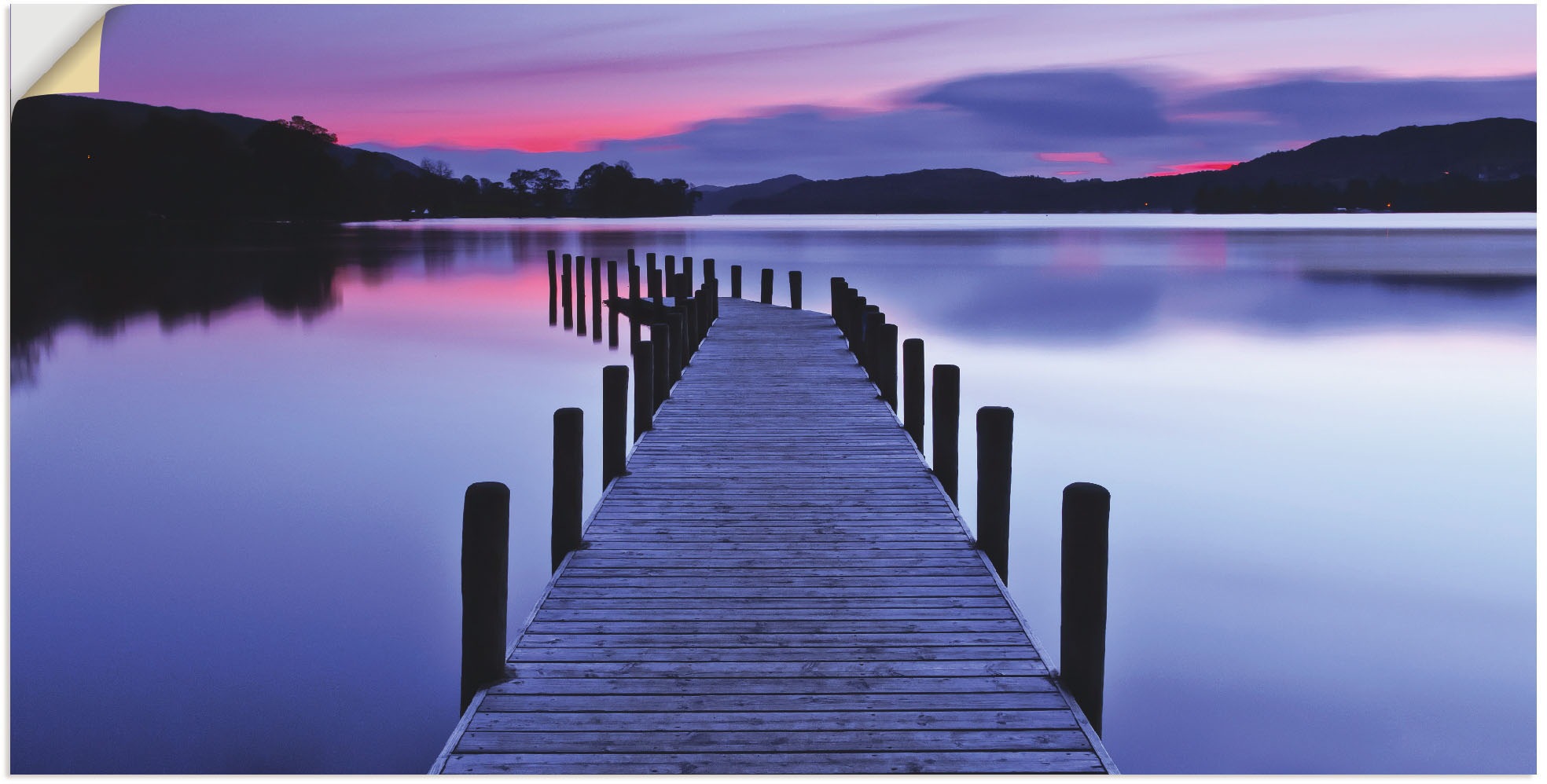 Artland Wandbild "Panorama Steg Coniston Water", Seebilder, (1 St.), als Le günstig online kaufen