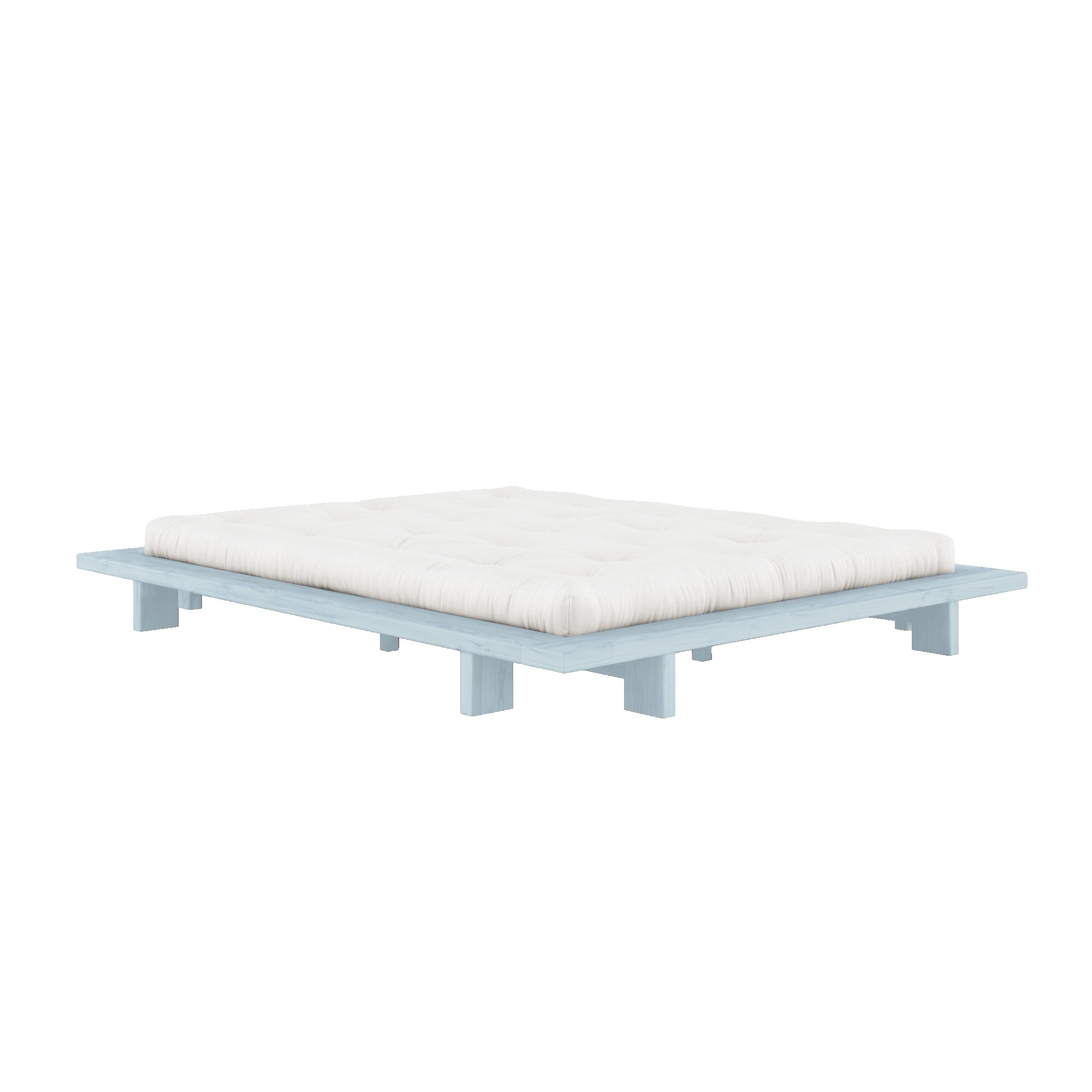 Karup Design Bettgestell »JAPAN BED, Futonbett, Bodenbett, Holzrahmen, Jugendbett, Holzbett«, Massivholzbett mit Lattenrost, Kiefer massiv, Doppelbett ohne Kopfteil