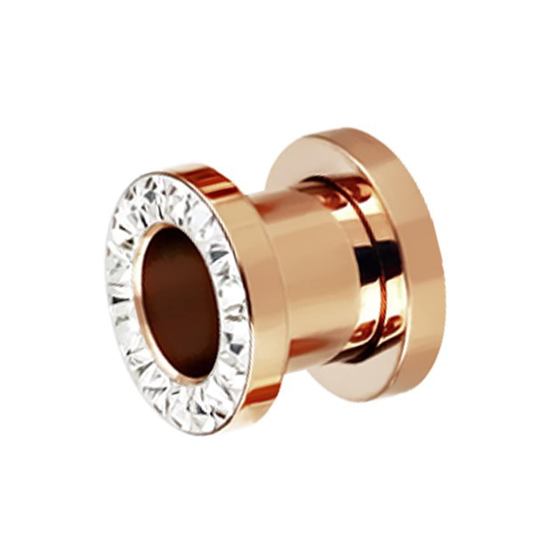 Adelia´s Dehnschnecke "Piercing  Ohrpiercing", Flesh Tunnel PVD Rosè Gold beschichtet