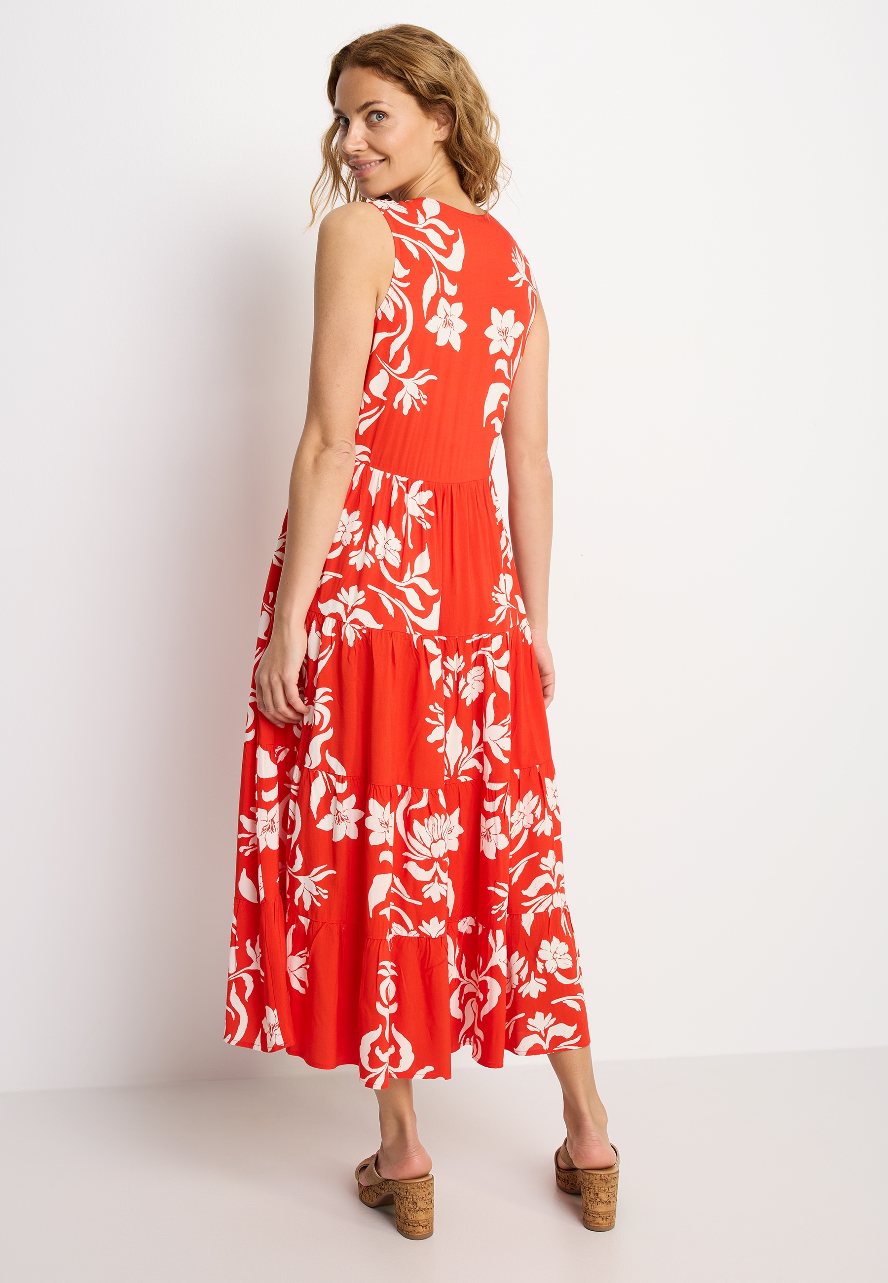 LASCANA Maxikleid mit Blumenprint und Knopfleiste, Sommerkleid, Strandkleid