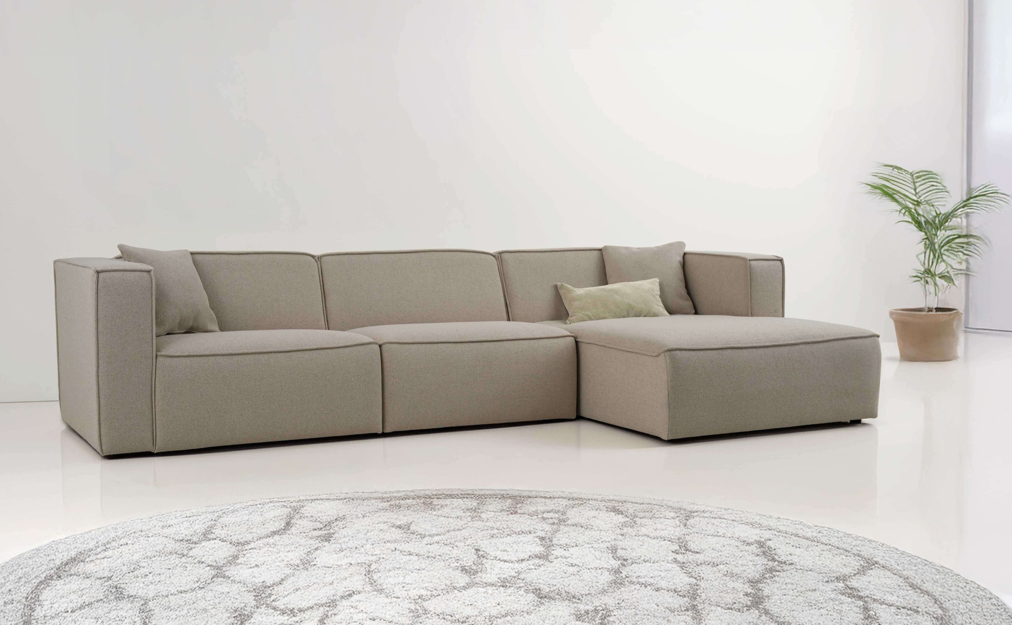 OTTO home Ecksofa "Tammie", Breite 312 cm, Webstoff fein, bodentief, mit We günstig online kaufen