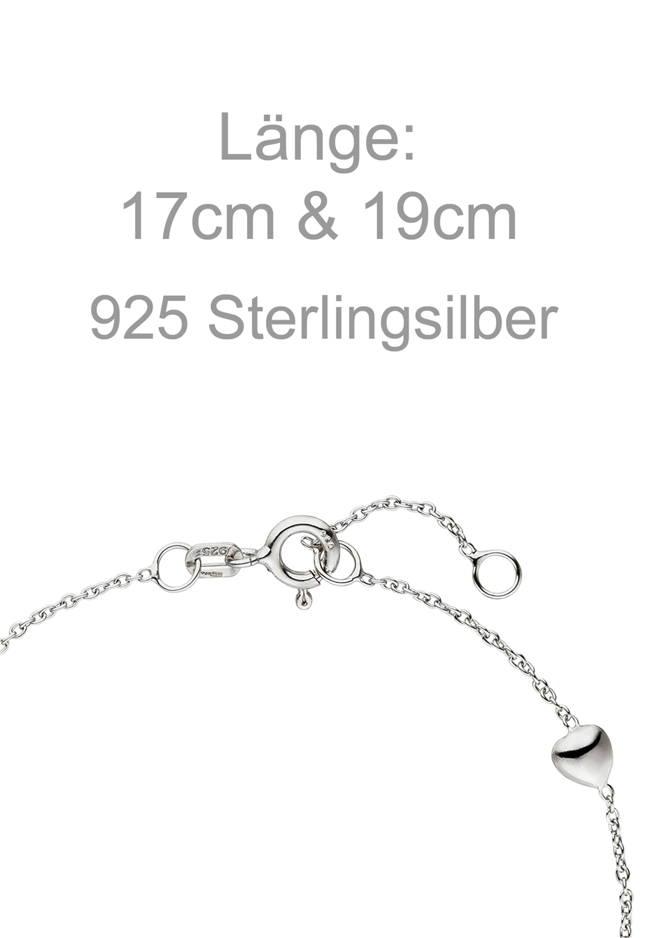 JOBO Armband »Herz Kugel« 925 Silber 19 cm