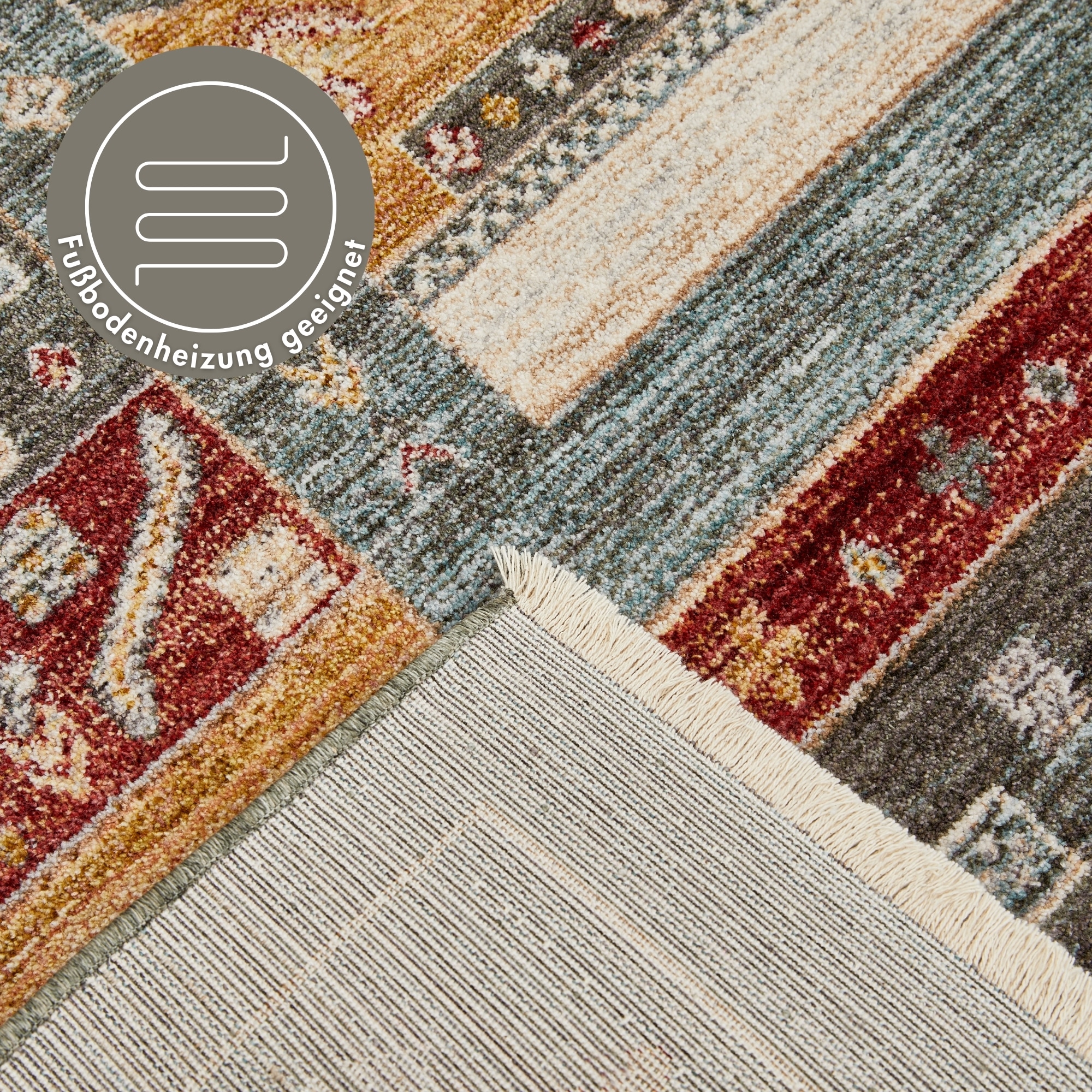 LUXOR living Teppich »Rocco« rechteckig 11 mm Höhe Vintage-Look, verschiedene Designs, mit Fransen, Wohnzimmer