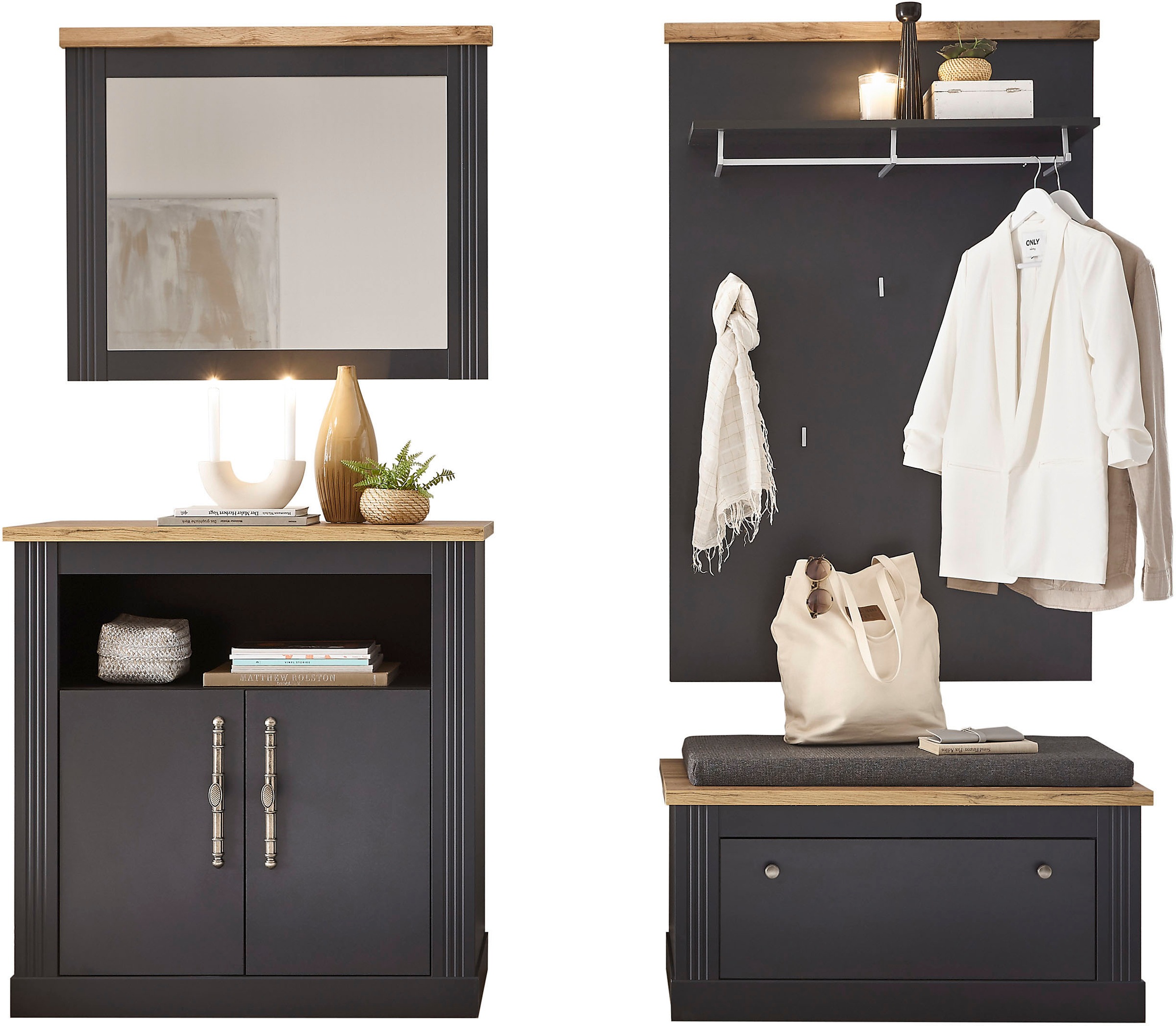 Thumbnail - OTTO home Garderoben-Set "WESTMINSTER TOPSELLER" Schuhbank, Spiegel, Kommode, Wandpaneel, 4 Stk. tlg.