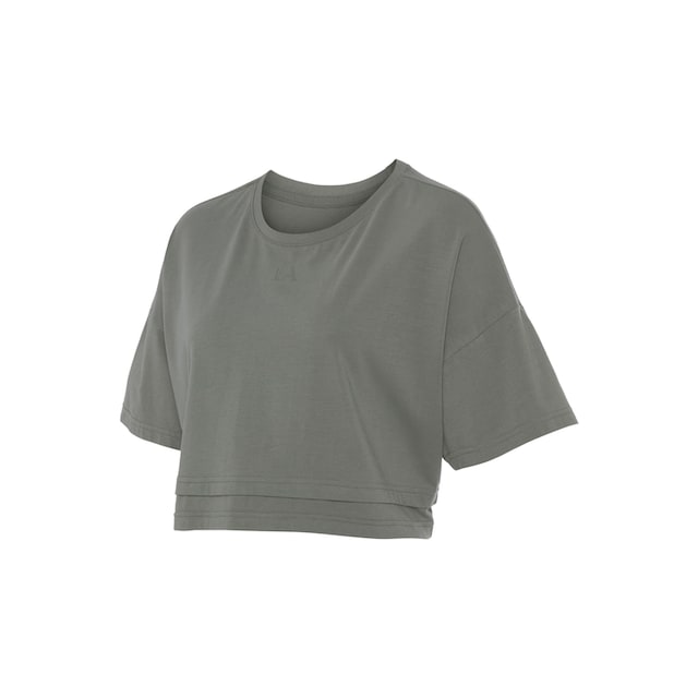 LASCANA Kurzarmshirt, mit kastigem Schnitt und Lagen-Look bestellen | BAUR