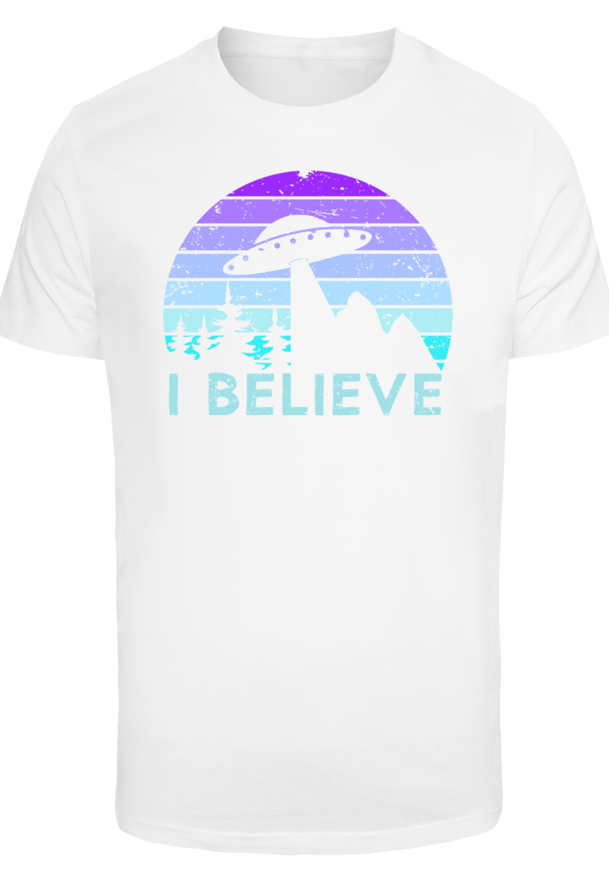F4NT4STIC T-Shirt »I BELIEVE UFO Alien Raumschiff Retro«, Premium Qualität