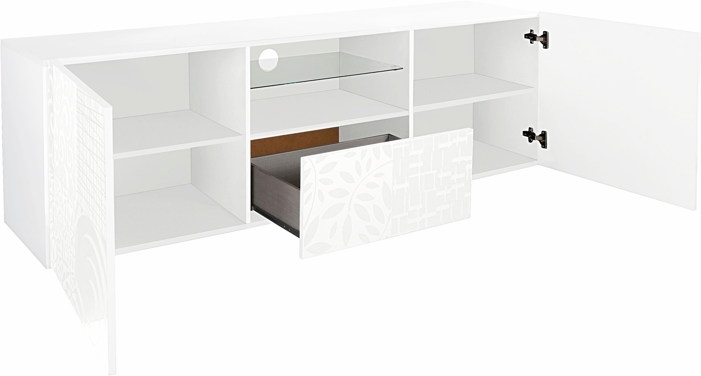INOSIGN Lowboard »Miro«, Breite 181 cm mit dekorativem Siebdruck