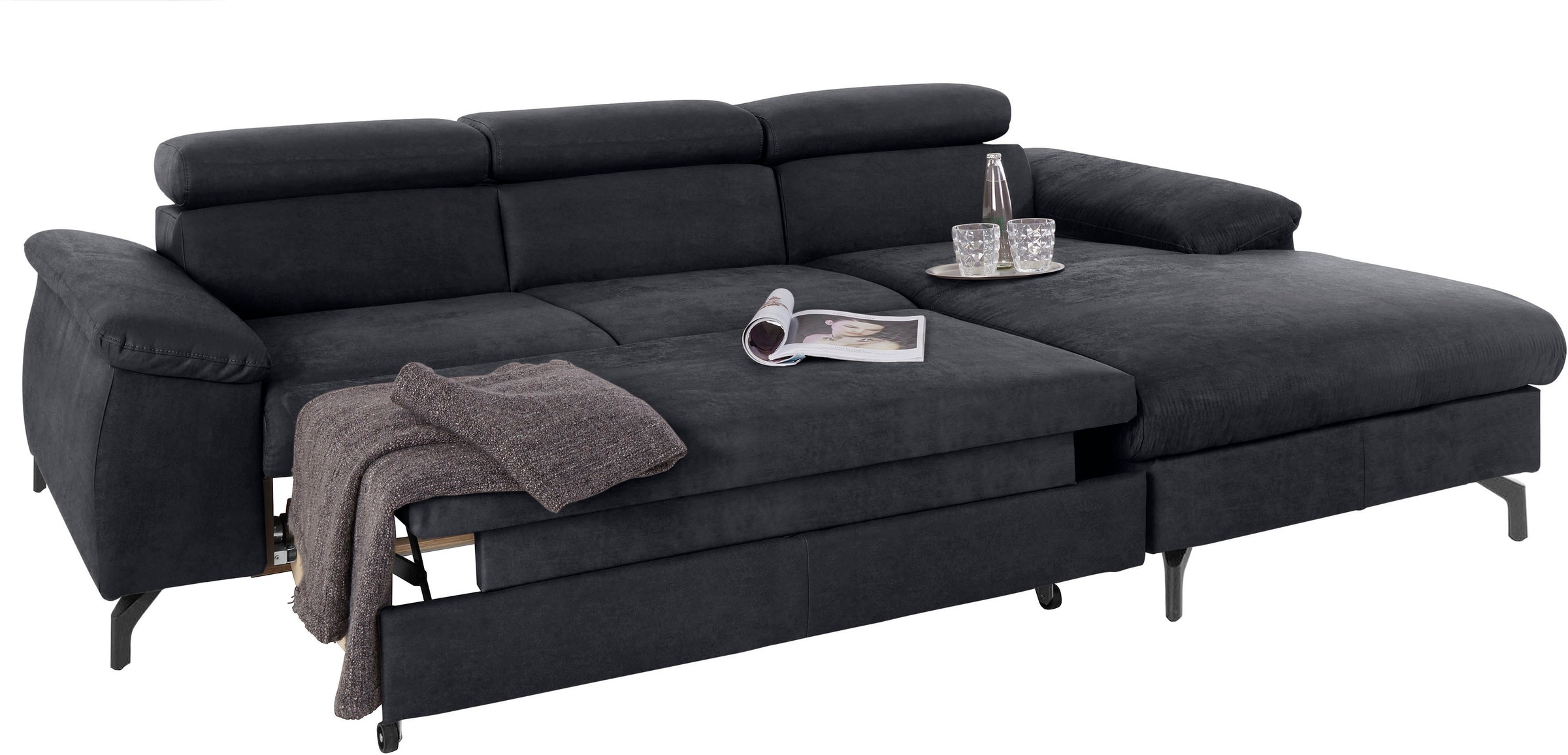 COTTA Ecksofa »Kitty L-Form«, mit Kopfteilverstellung, wahlweise mit Bettfunktion & Bettkasten