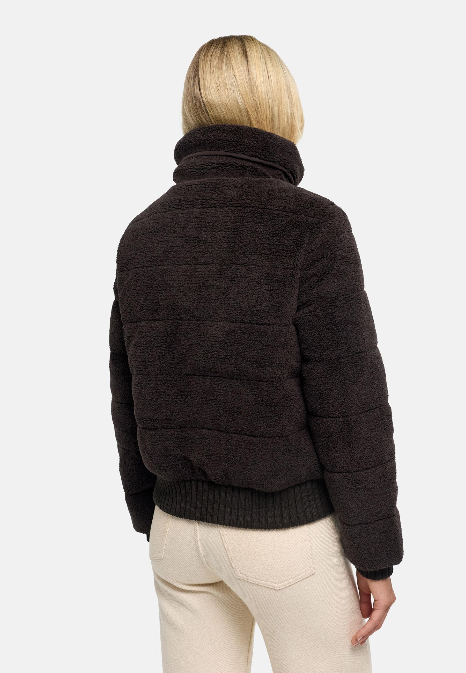 Navahoo Plüschjacke »Schneepuder 14« ohne Kapuze warme Damen Teddyjacke für den Winter