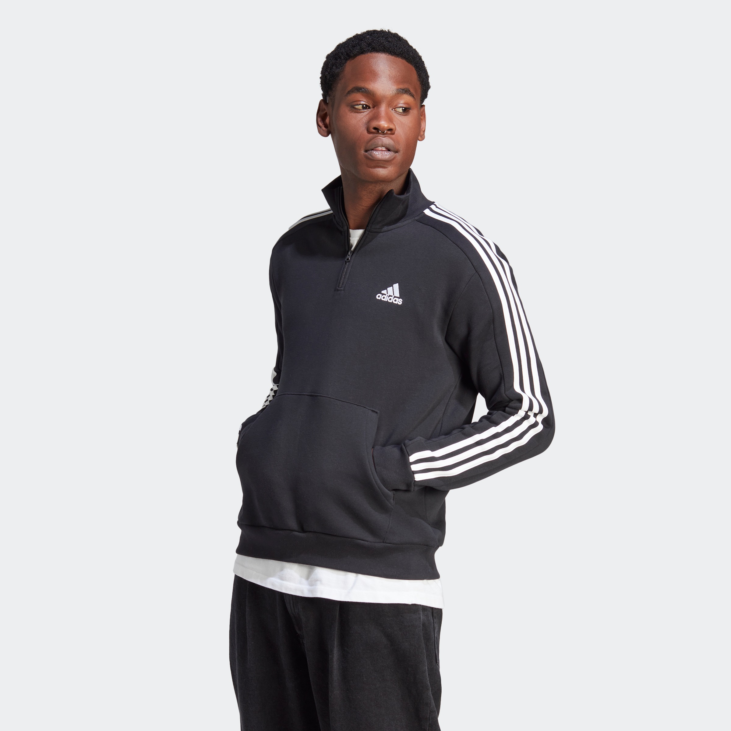 adidas Sportswear Rollkragenpullover "ESSENTIALS 3STREIFEN 1/4ZIP"