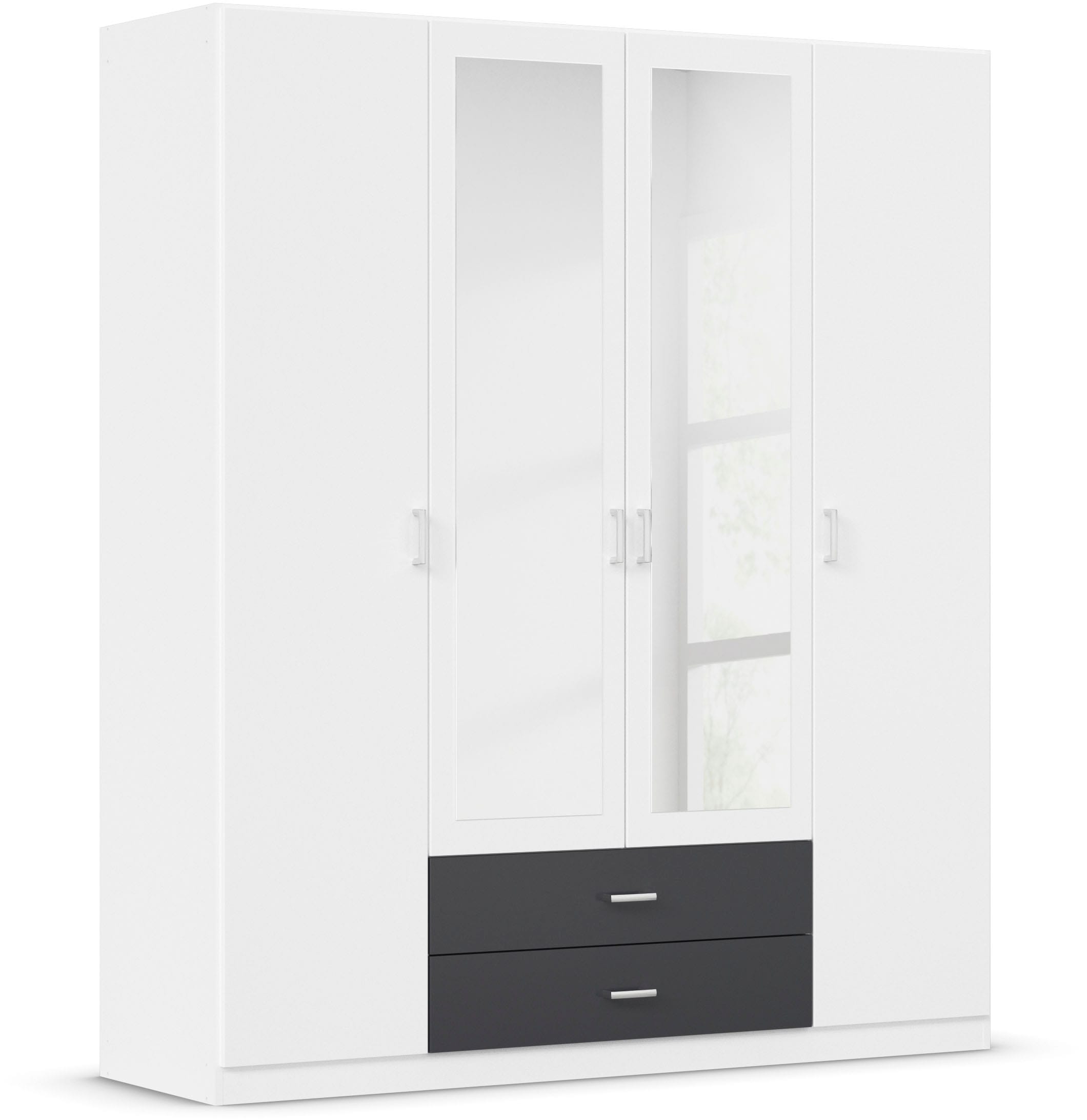 rauch Kleiderschrank "Schrank Garderobe Ankleide GAMMA Breiten 91/136/181/226/271/315/360 cm" in 3 Ausstattungen BASIC/CLASSIC/PREMIUM (inkl. SOFT-CLOSE-Funktion), verschiedene Griff-Varianten, mit Spiegel TOPSELLER MADE IN GERMANY